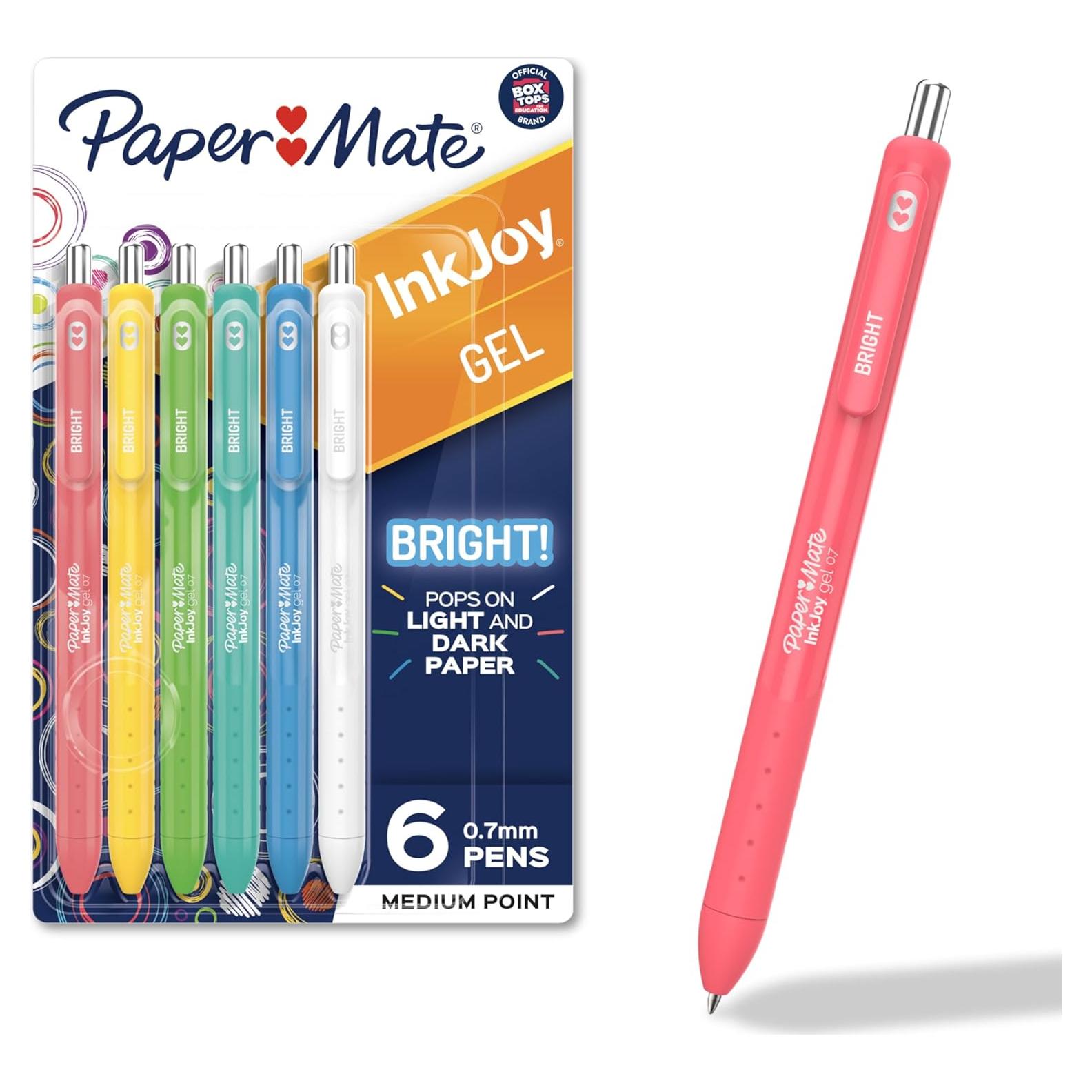 Bolígrafos de Gel Paper Mate InkJoy 6 Colores Punta Media 0.7mm