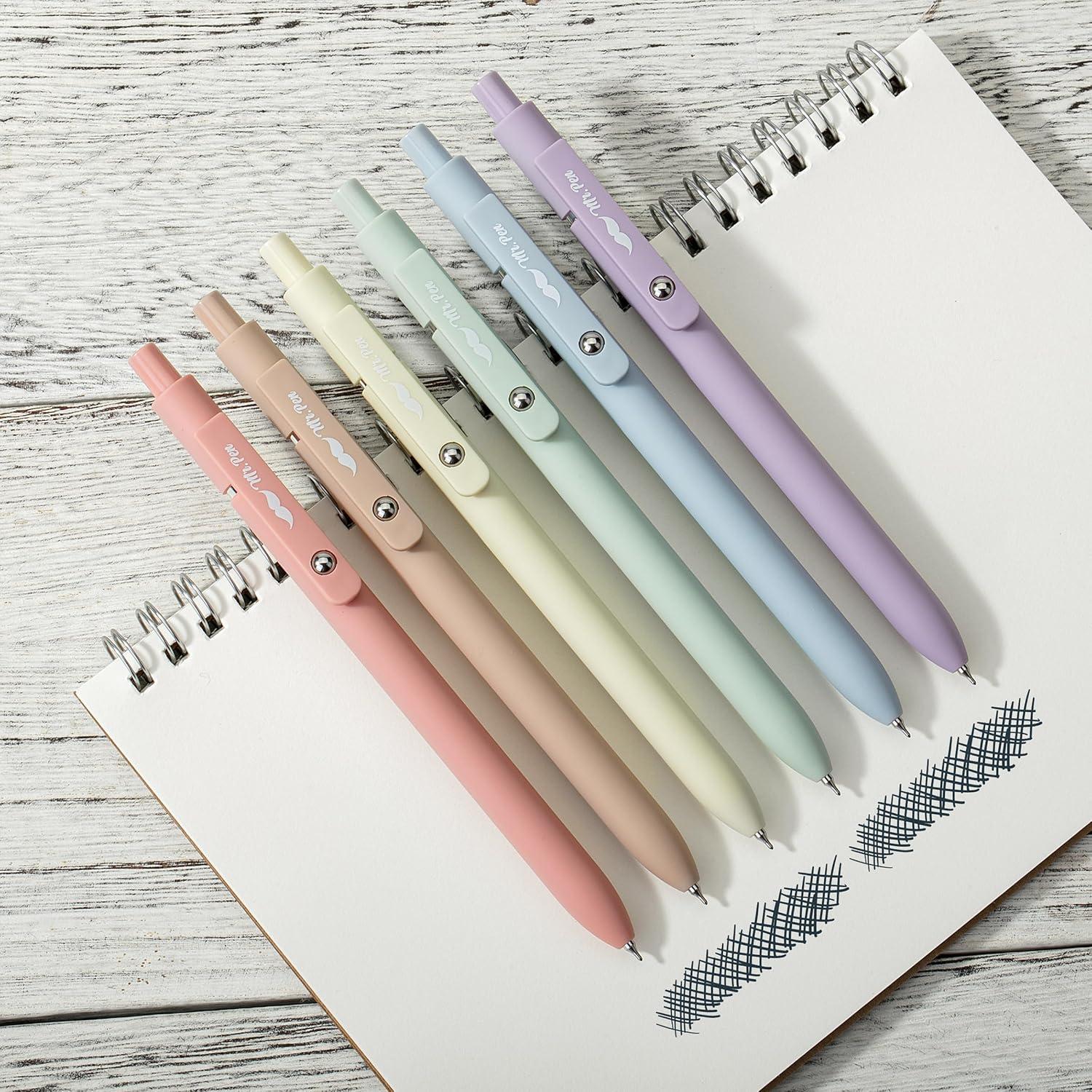 Bolígrafos de Gel Retráctiles Mr. Pen, 6 Paquete, Tinta Negra, Punta Fina 0.7mm