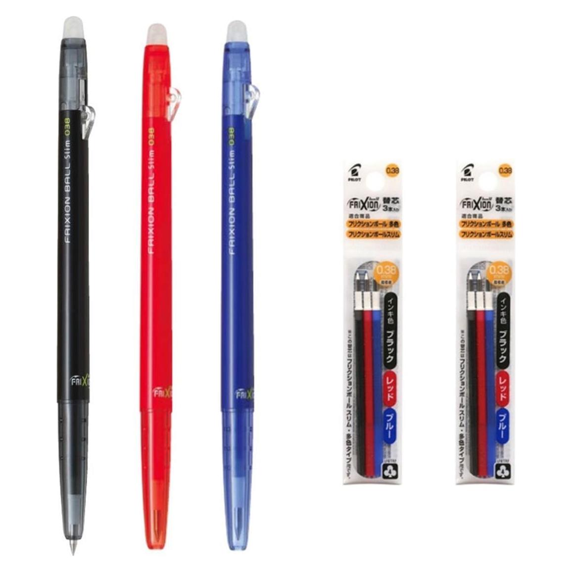 Bolígrafo Gel Borrable Pilot FriXion Ball Slim 0.38mm Set 9p
