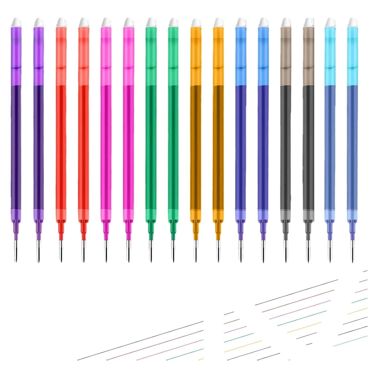 Recargas de bolígrafo gel borrable Jawfait 0.7 mm 16 unidades