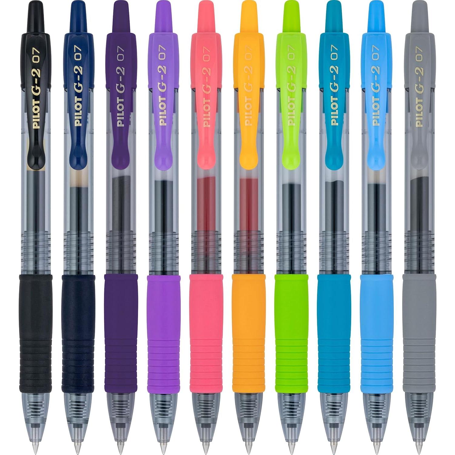 Bolígrafos de Gel Retráctiles Pilot G2 Harmony 0.7mm Multicolor - Paquete de 10