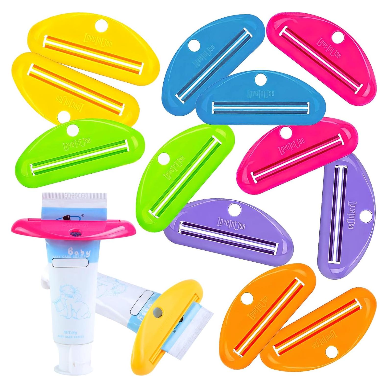 Exprimidores de Pasta Dental LOVEINUSA 12PCS Multicolor 8.9cm