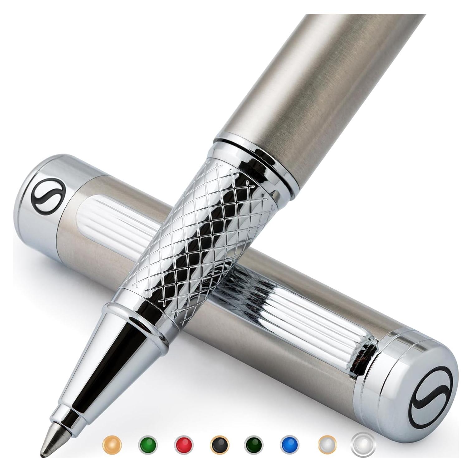 Bolígrafo Rollerball Scriveiner Acero Inoxidable 0.7mm Negro