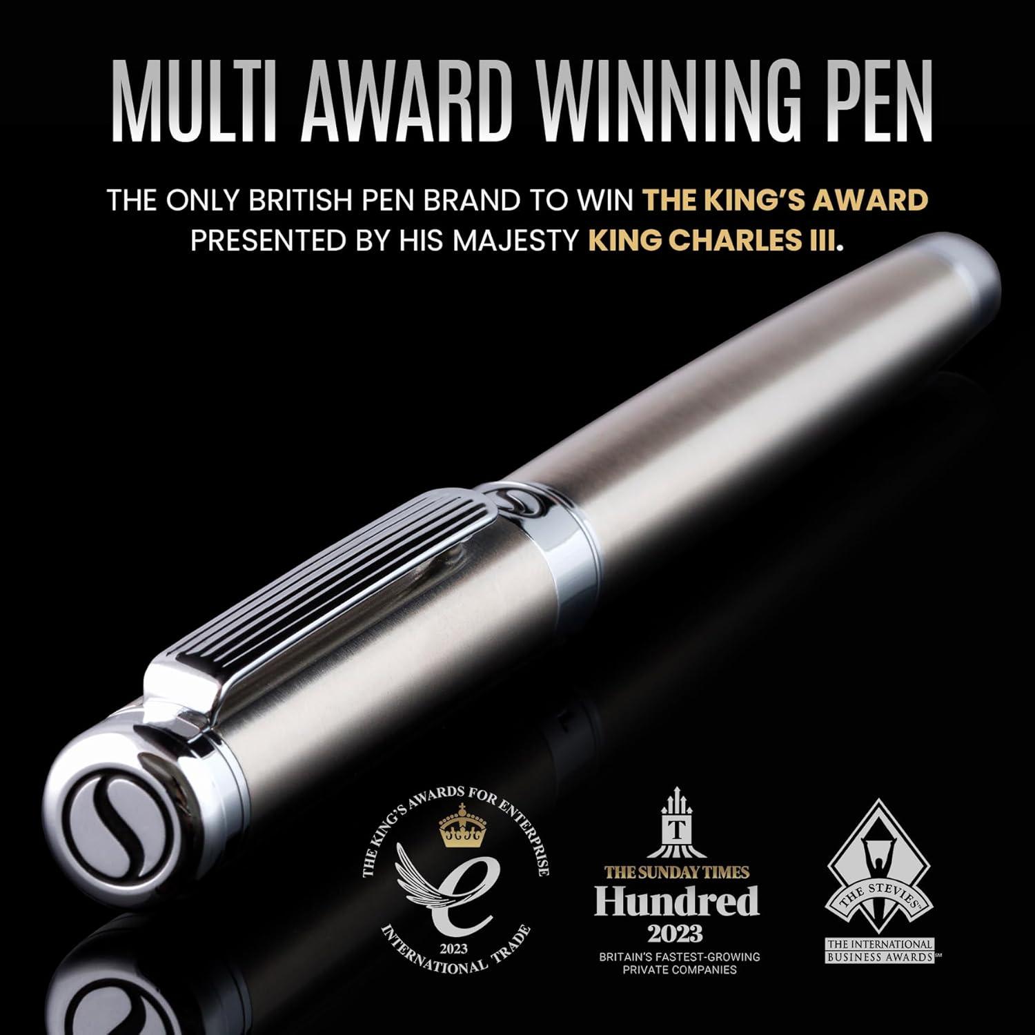 Bolígrafo Rollerball Scriveiner Acero Inoxidable 0.7mm Negro