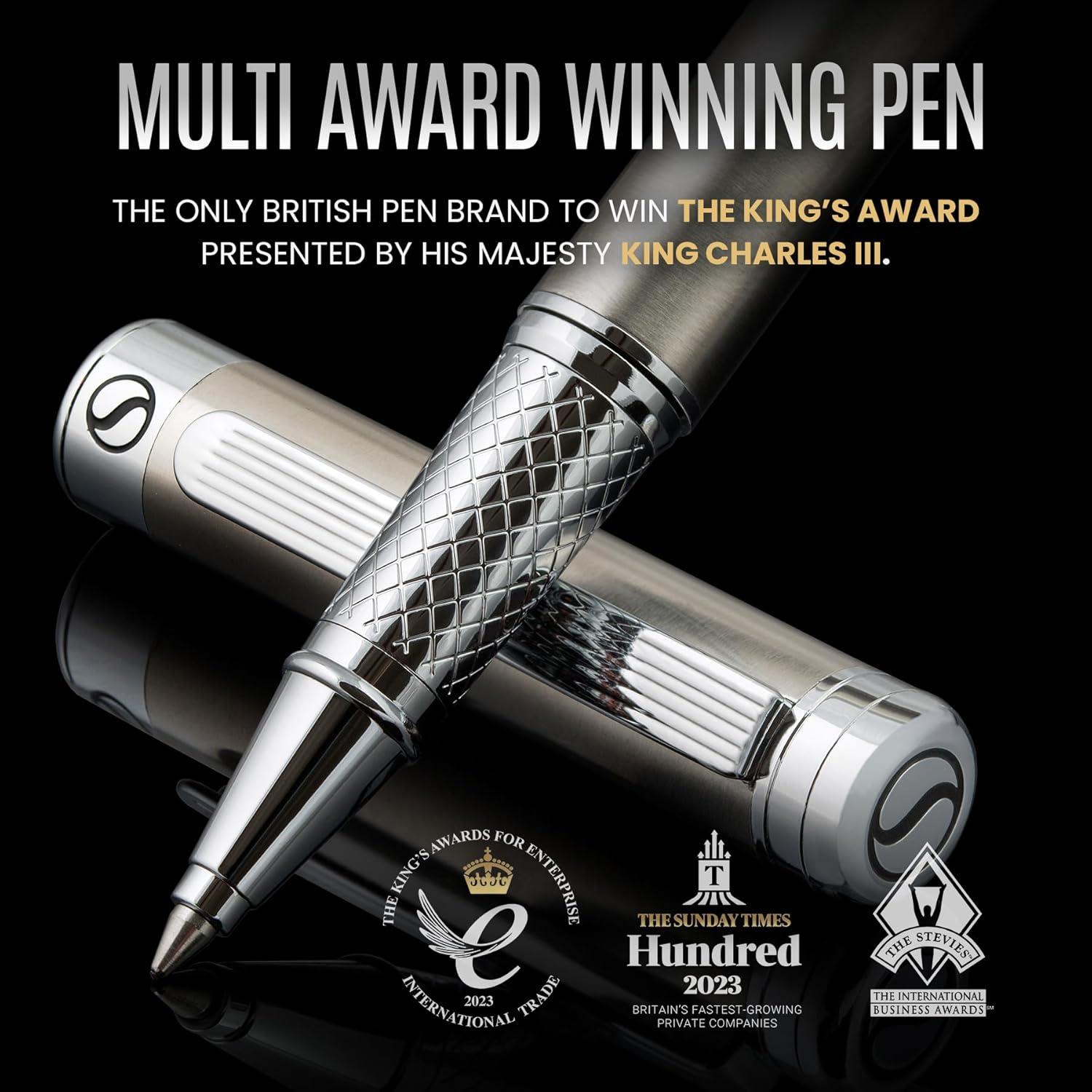 Bolígrafo Rollerball Scriveiner Acero Inoxidable 0.7mm Negro