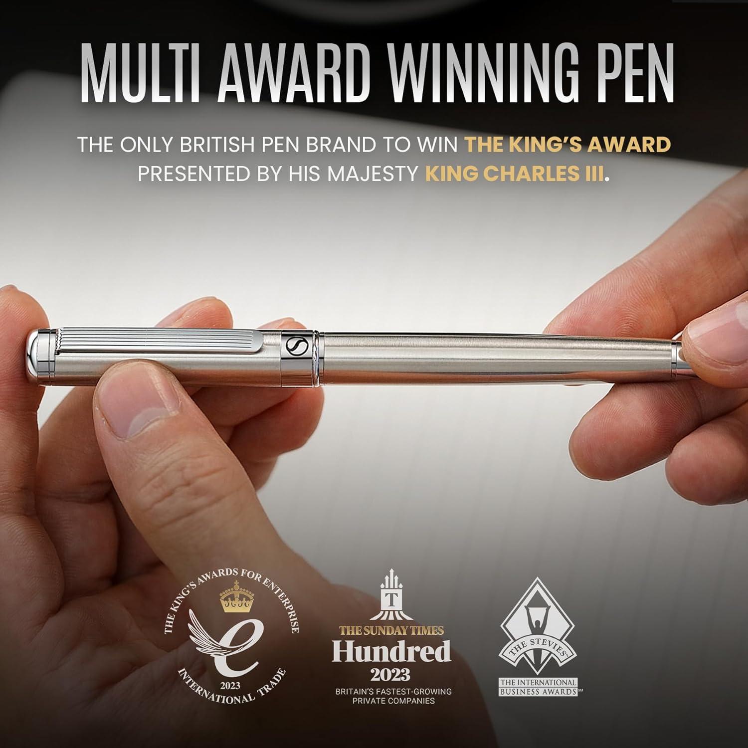 Bolígrafo Rollerball Scriveiner Acero Inoxidable 0.7mm Negro