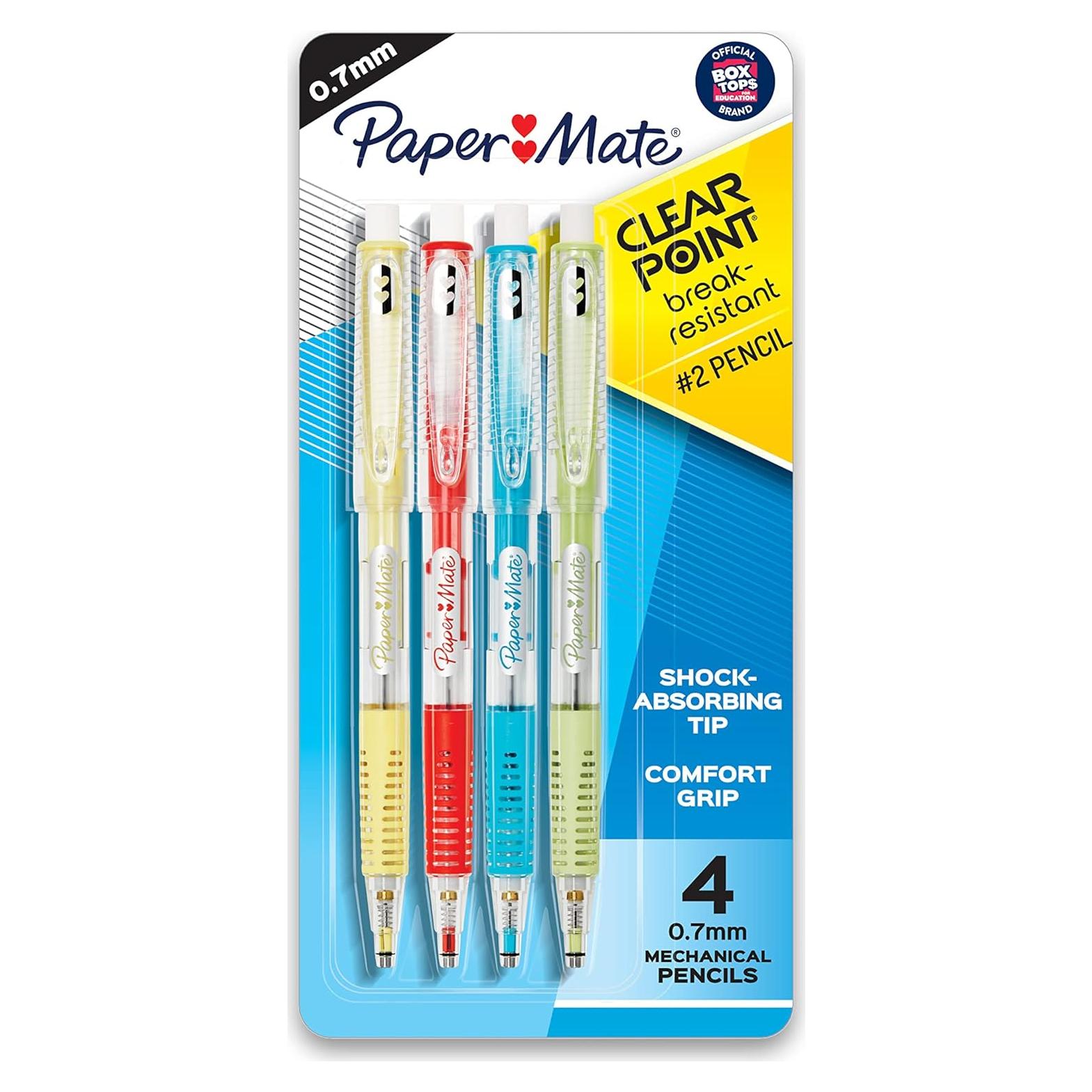 Lápices Mecánicos Paper Mate Clearpoint 0.7mm HB 4 Colores