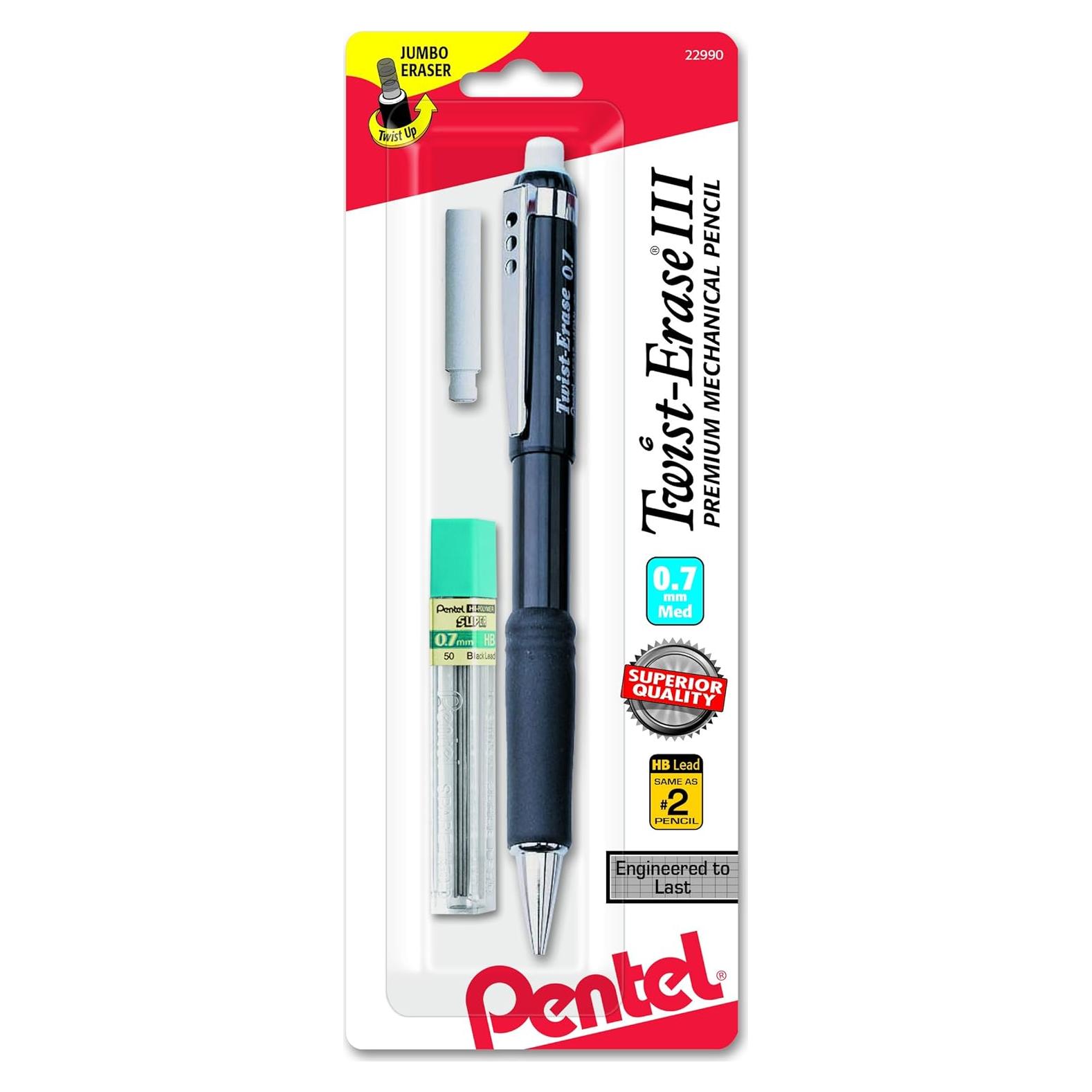 Lápiz Mecánico Pentel Twist-Erase III 0.7mm con Borrador