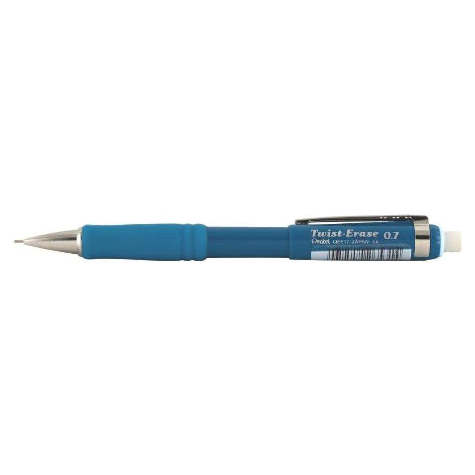 Lápiz Mecánico Pentel Twist-Erase 0.7mm Turquesa con Borrador