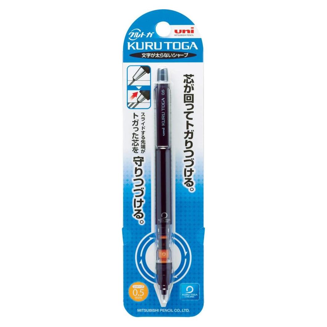 Lápiz Mecánico Uni Kurutoga 0.5mm Negro con Pipe Slide