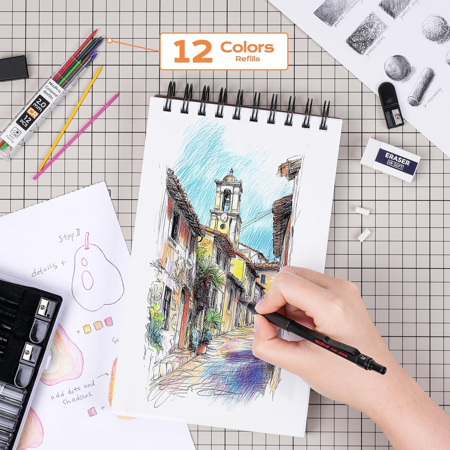 Juego de Lápices Mecánicos Nicpro Black Art 5PCS 0.3-2.0mm