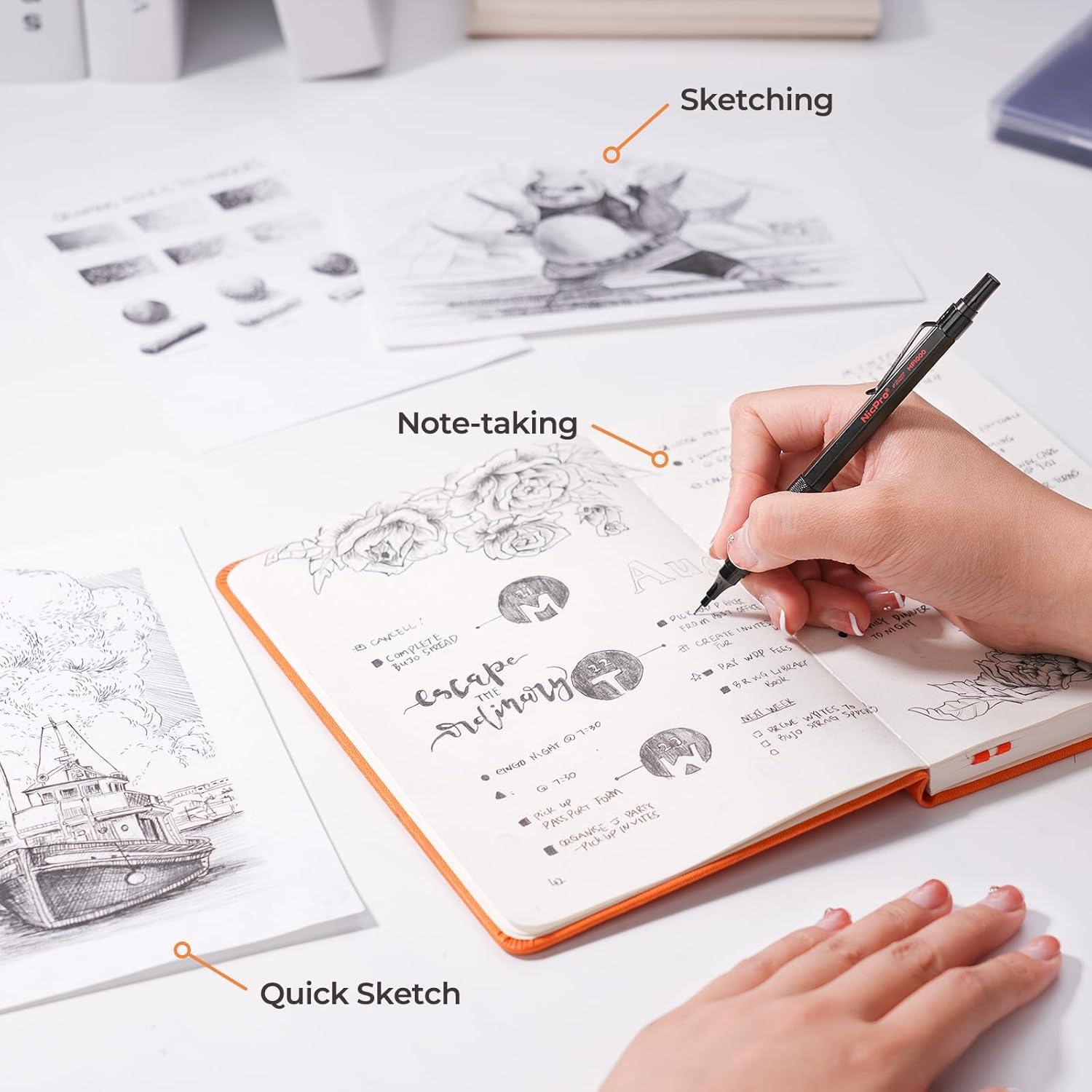 Juego de Lápices Mecánicos Nicpro Black Art 5PCS 0.3-2.0mm