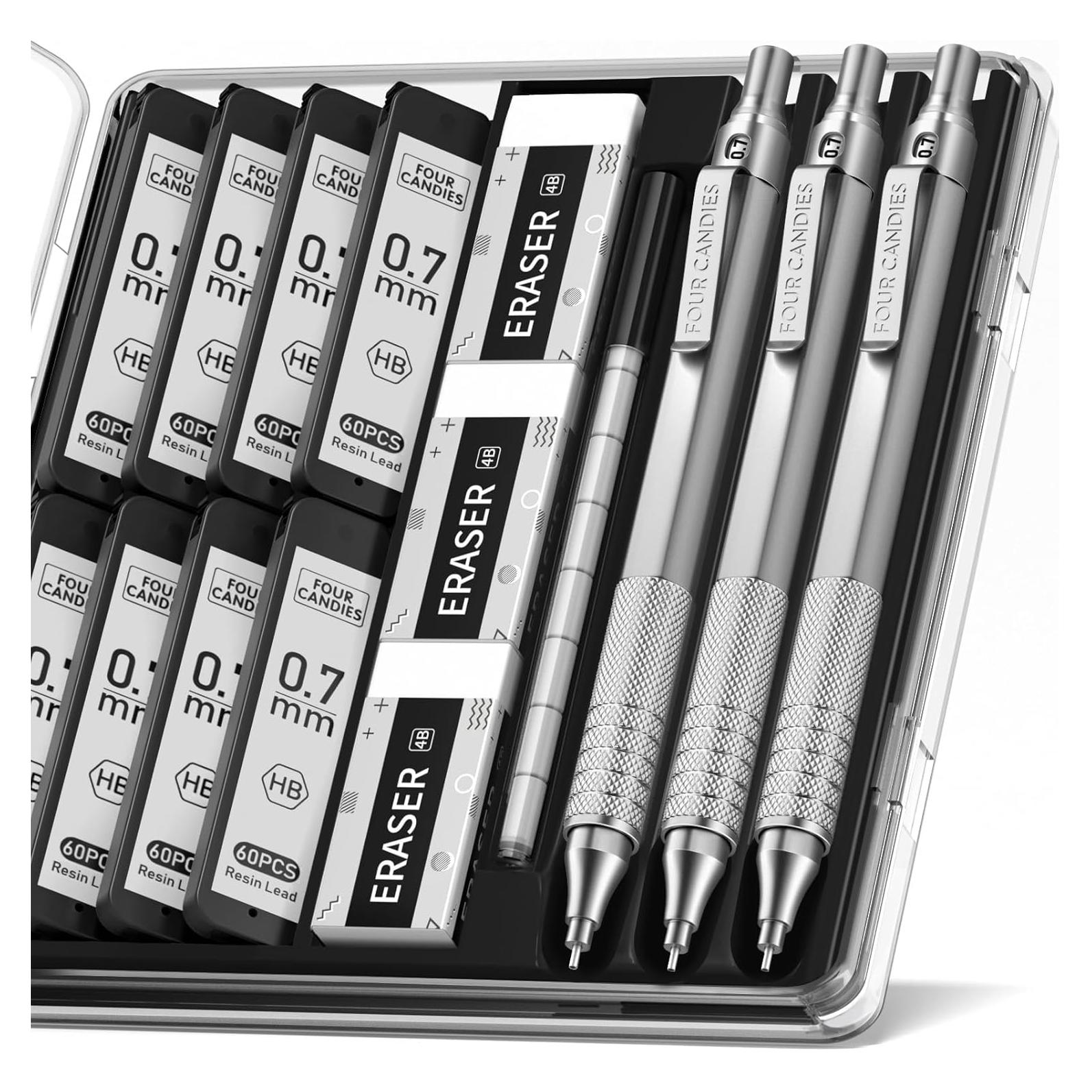 Juego de Lápices Mecánicos Four Candies 0.7mm con Estuche