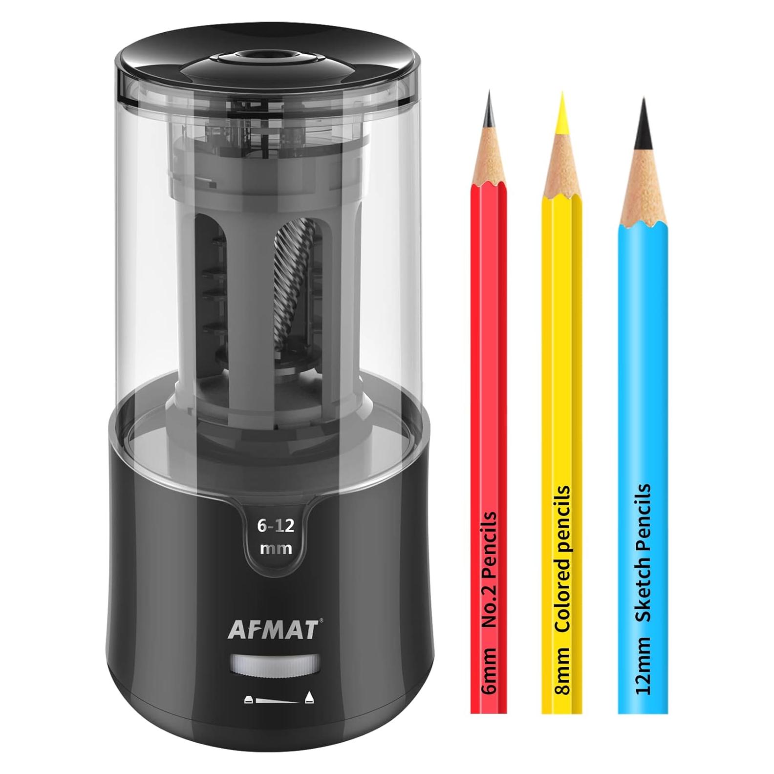 Sacapuntas Eléctrico AFMAT PS92 - Automático, Afilado Rápido, Negro