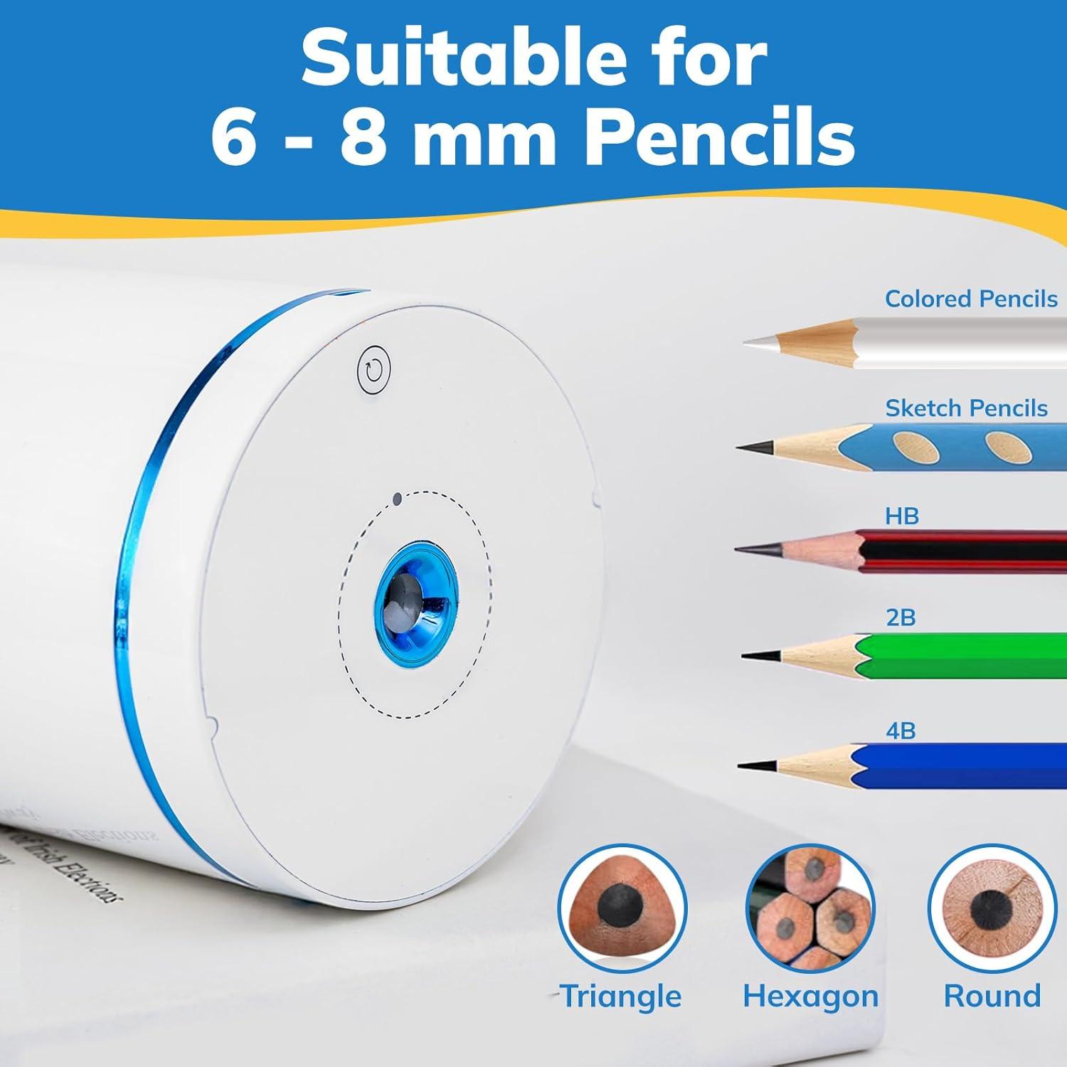 Sacapuntas Eléctrico Leep Sheep Automático 6-8mm Blanco/Azul