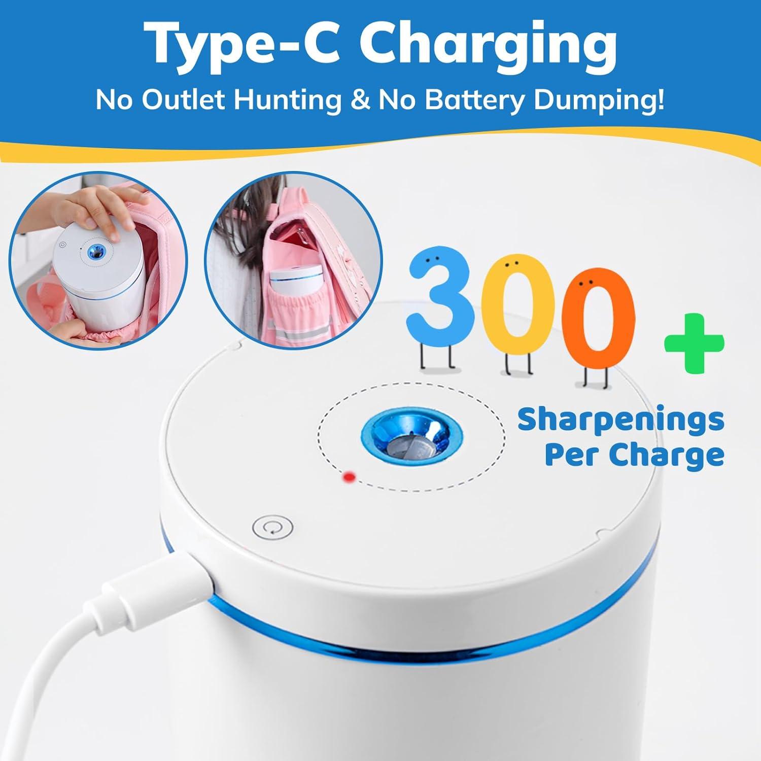 Sacapuntas Eléctrico Leep Sheep Automático 6-8mm Blanco/Azul