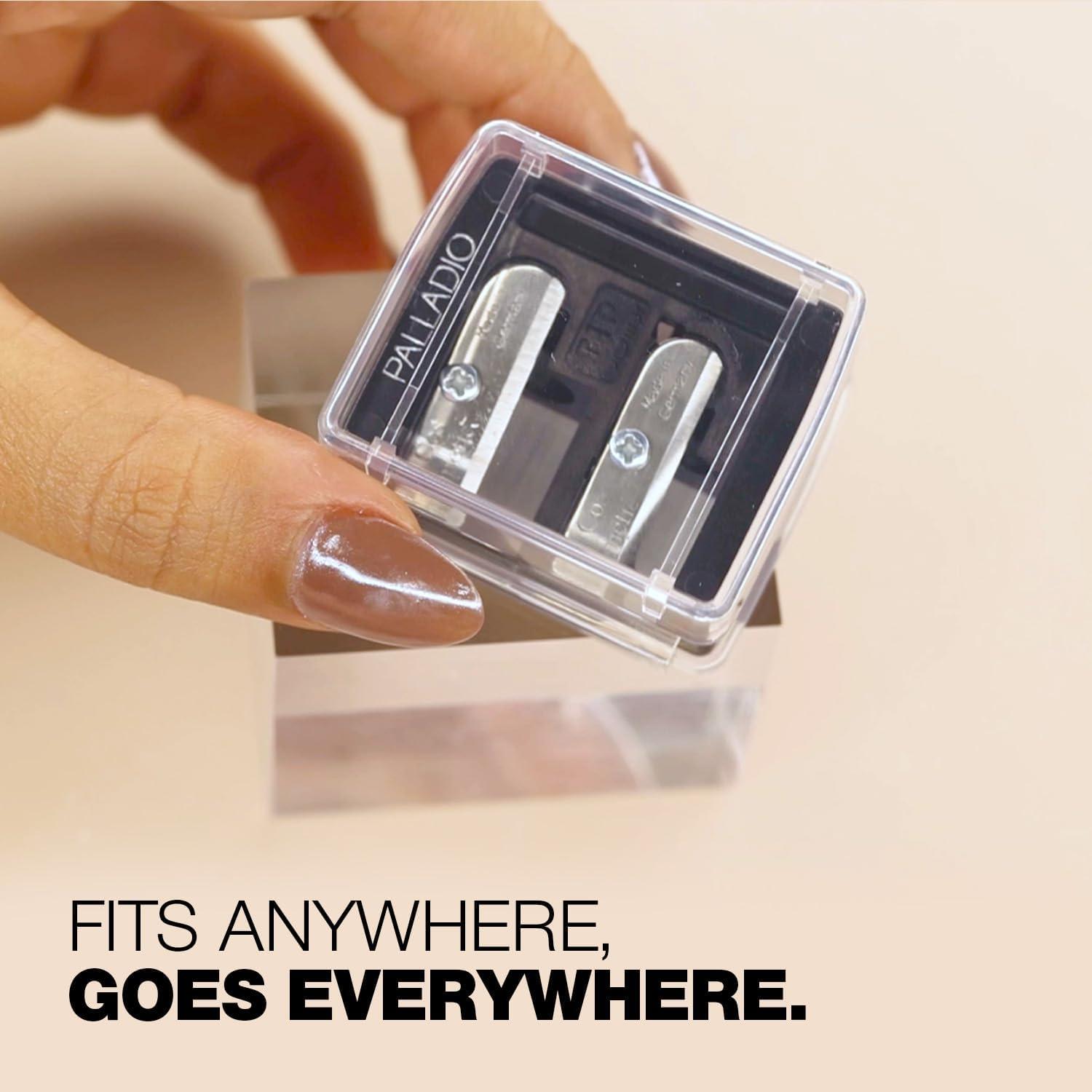 Sacapuntas Cosmético Palladio Doble Barril Acero Inoxidable