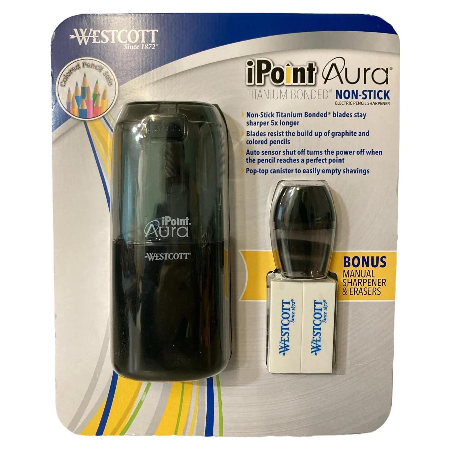 Sacapuntas Eléctrico Westcott iPoint Aura Titanio Negro
