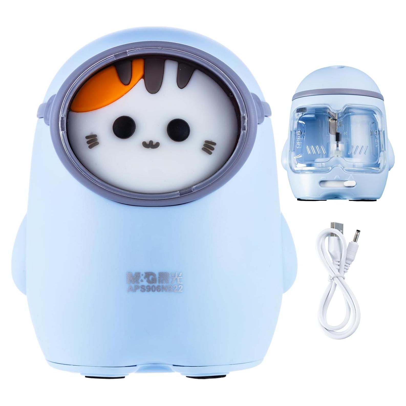 Sacapuntas Eléctrico M&G Azul Portátil USB/Batería para Lápices