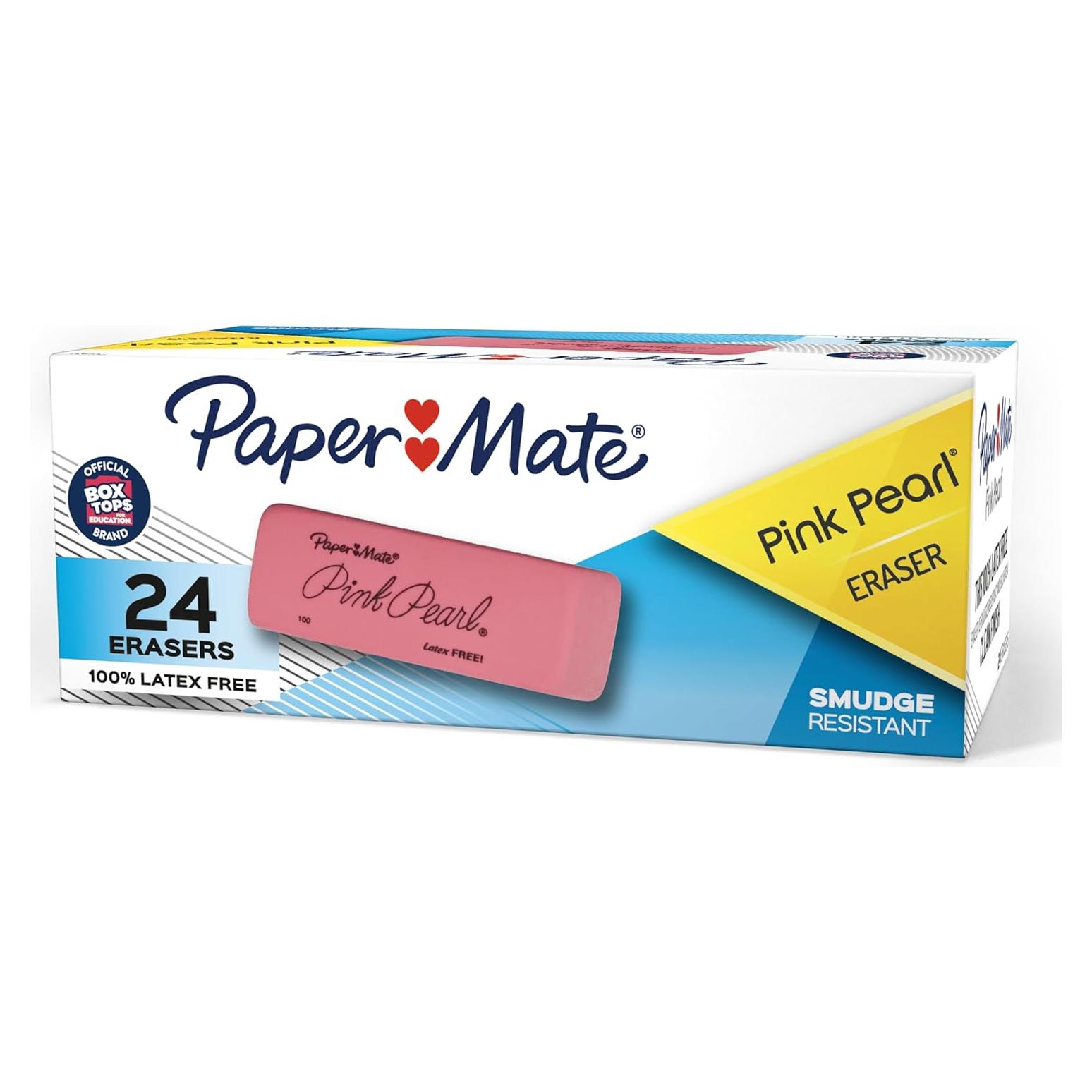 Borradores Paper Mate Pink Pearl Medianos 24 Unidades