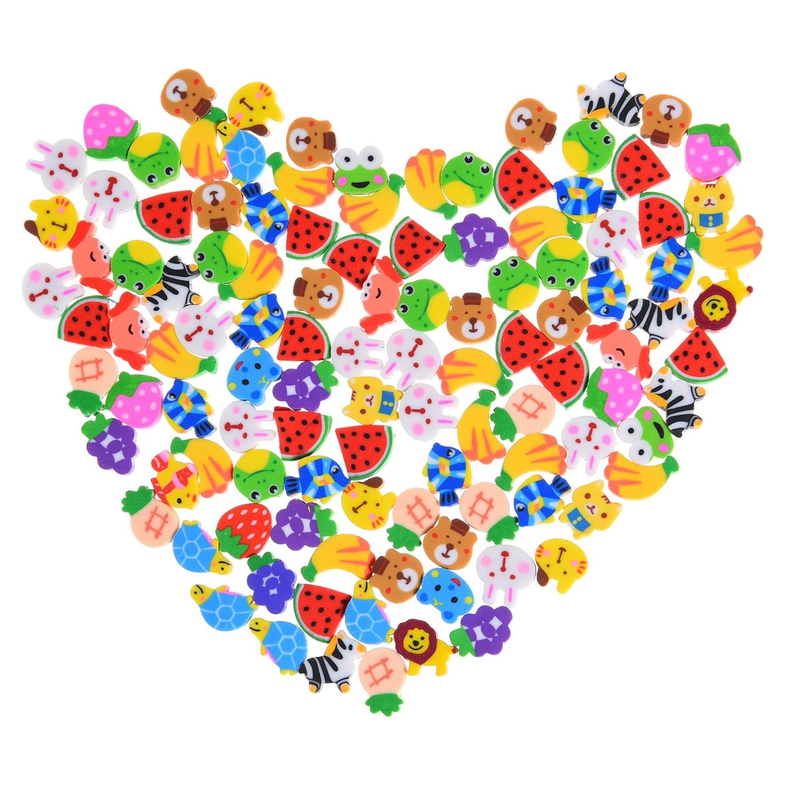 300 Mini Borradores de Animales y Frutas MGTECH 1-1.5 cm