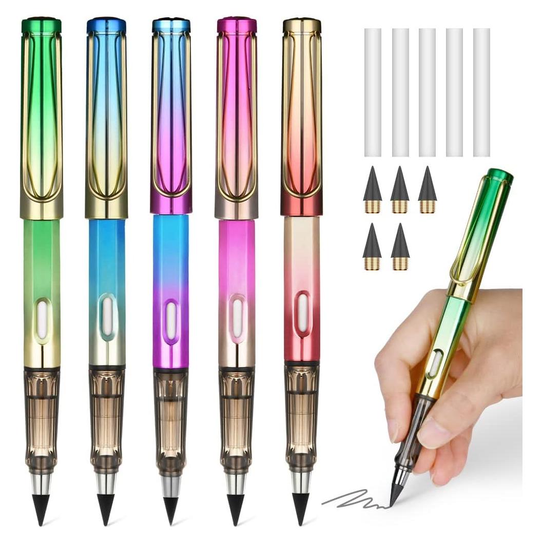 Lápiz sin tinta reutilizable Ainiv - 5 juegos con borradores y puntas