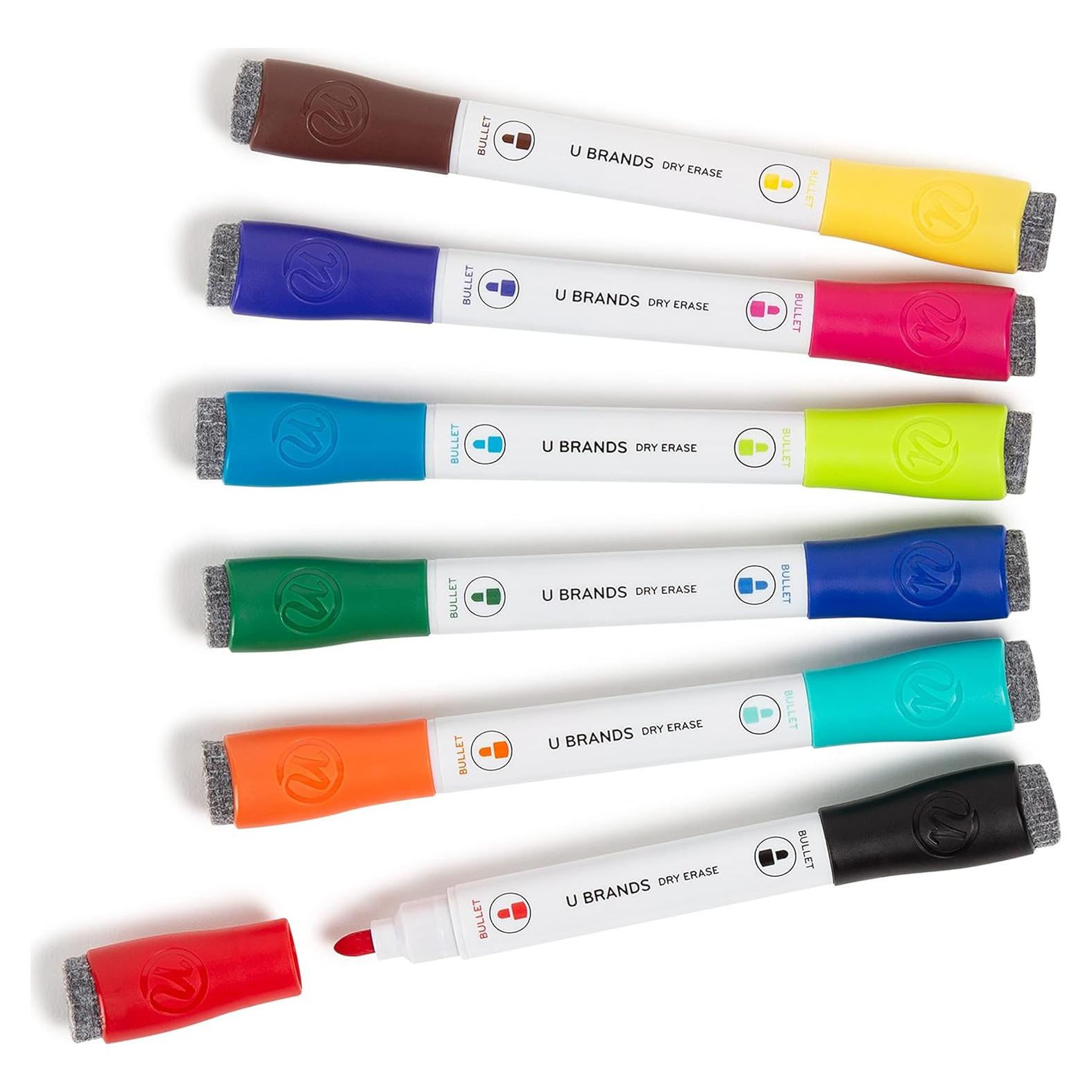 Marcadores de Pizarra Blanca U Brands Set de 12 Colores Vibrantes