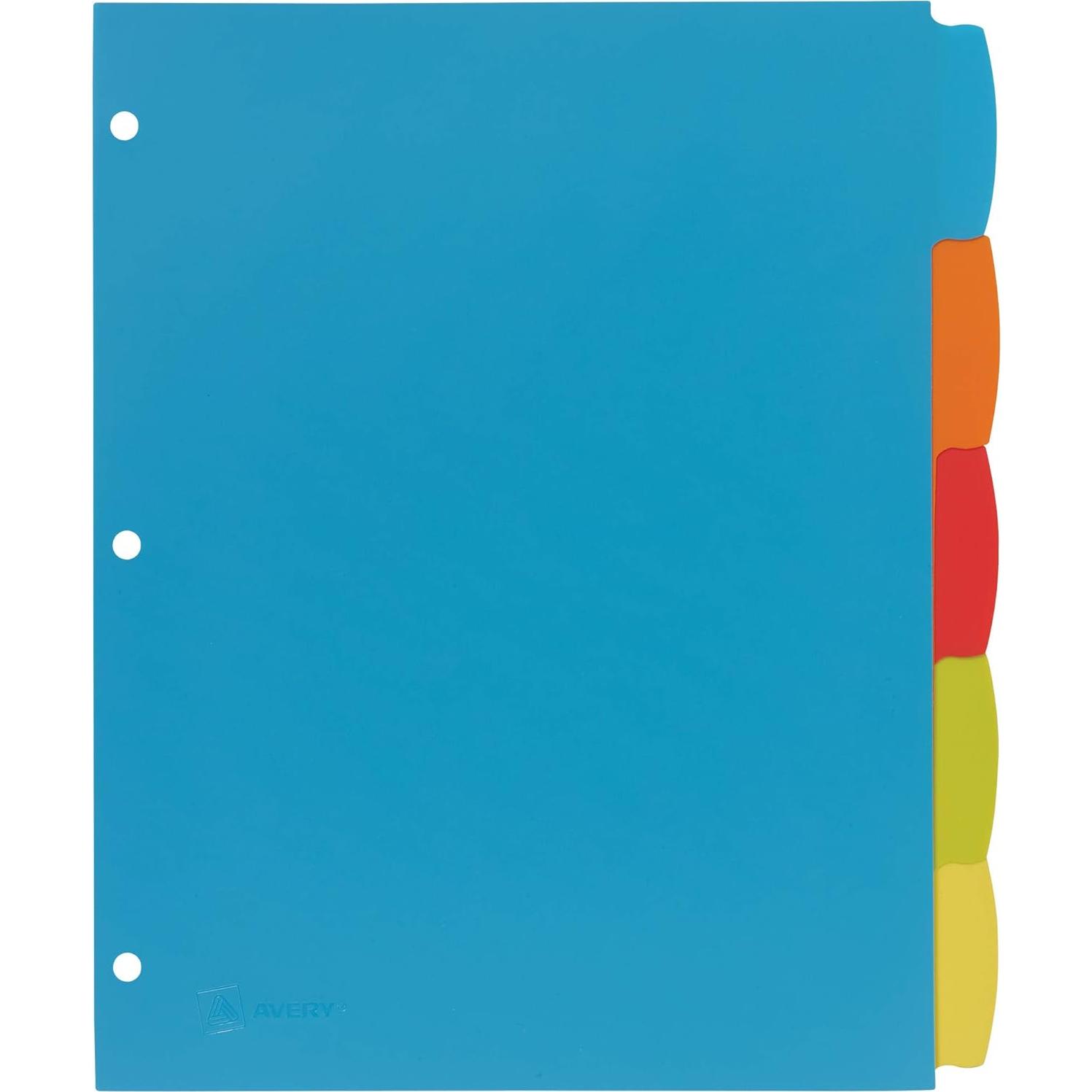 Separadores de plástico Avery Big Tab Write & Erase, 15 unidades