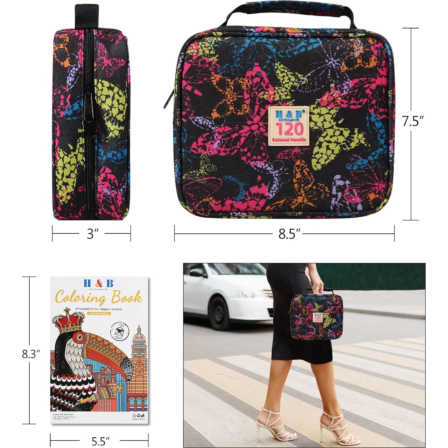 Set de Lápices de Colores H & B 120 Colores con Borrador y Sacapuntas