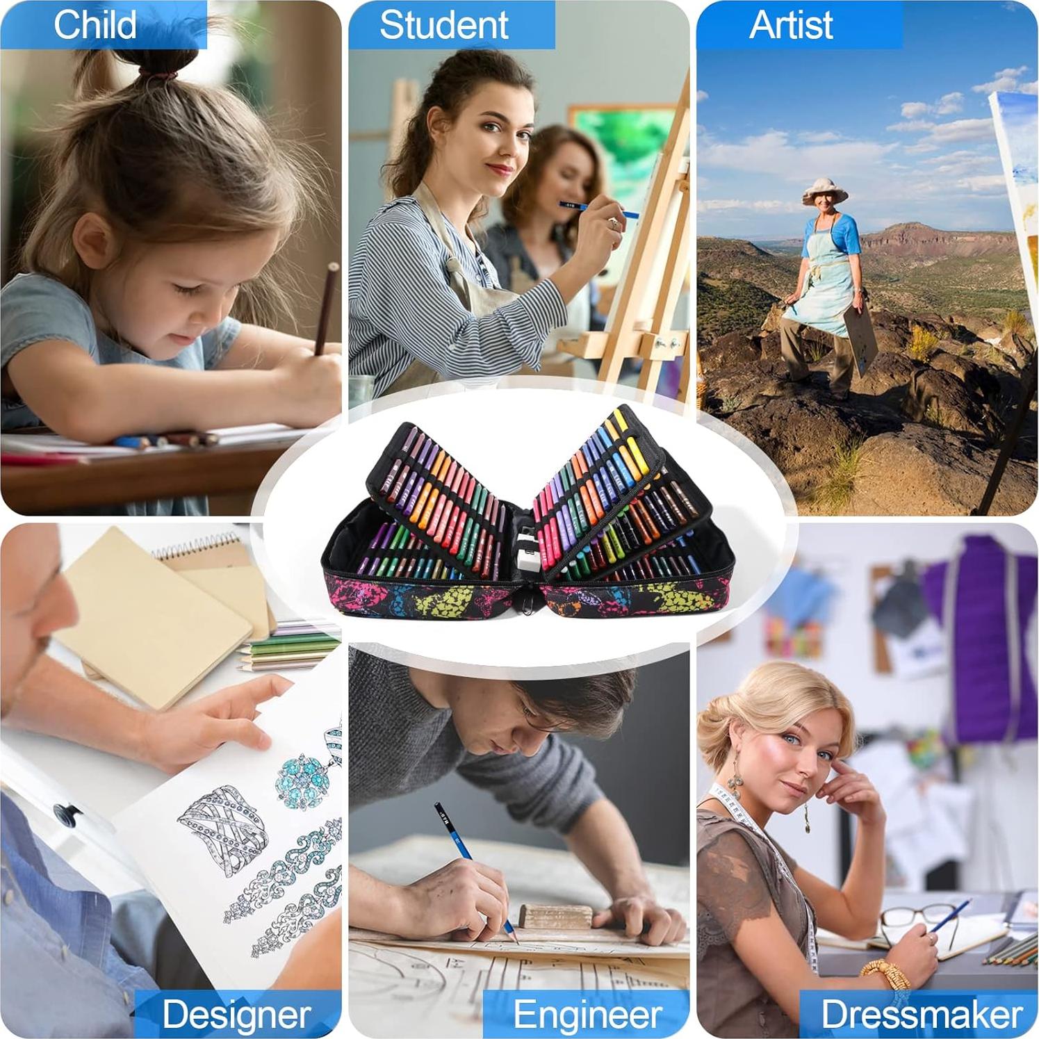 Set de Lápices de Colores H & B 120 Colores con Borrador y Sacapuntas