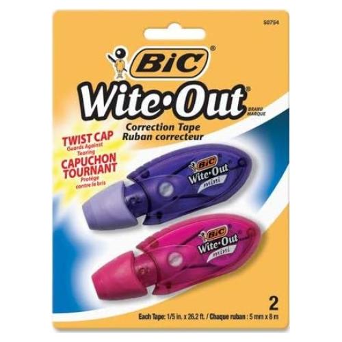 Cinta de Corrección BIC Mini Twist Wite-Out Blanca 2 Unidades