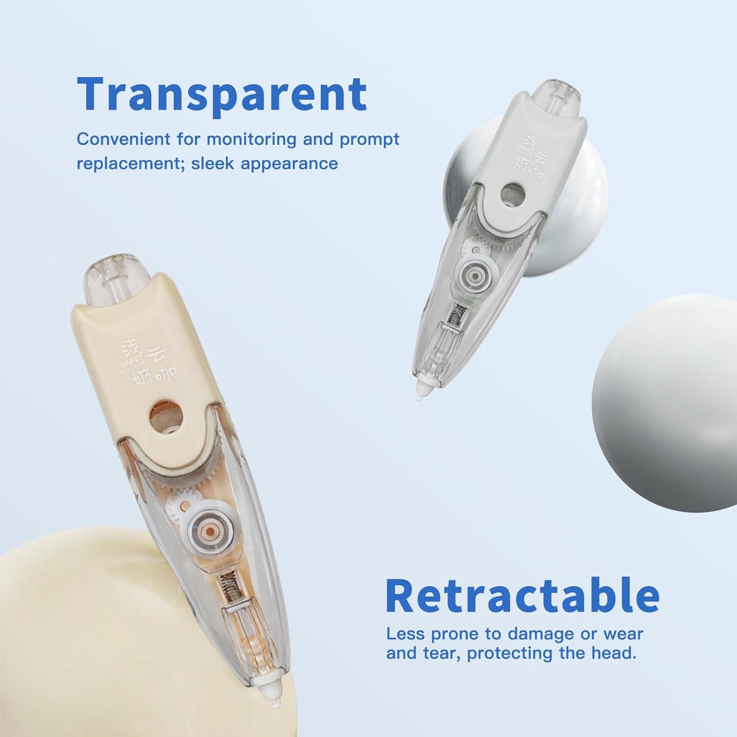 Cinta Correctora Retráctil Btwescola 2PCS con 4 Rellenos