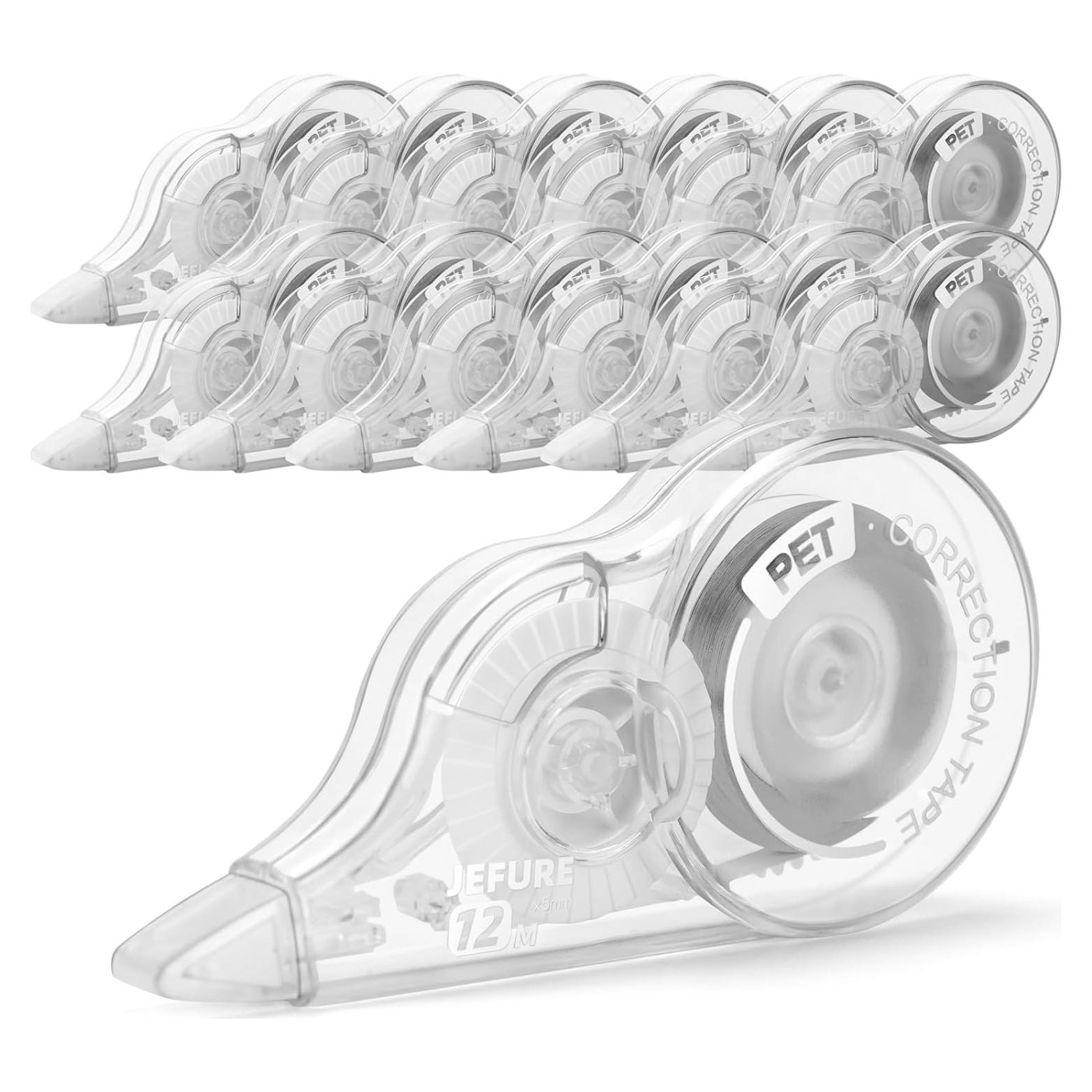 Cinta Correctora JEFURE 12 Pcs 0.51 cm Transparente