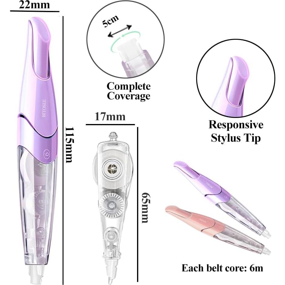 Cinta Correctora Retráctil Recargable BITOSEE 0.5cm x 600cm