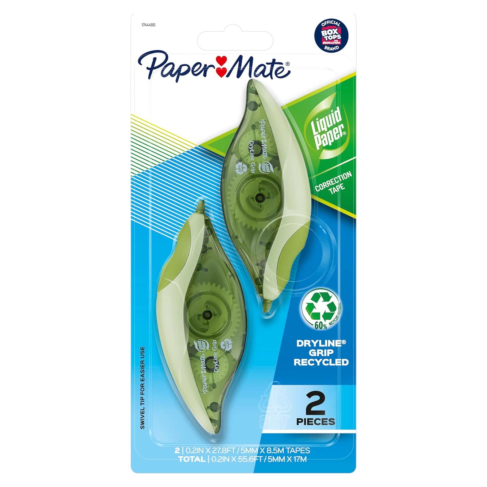 Cinta Correctora Paper Mate DryLine Grip Reciclada 1 Unidad