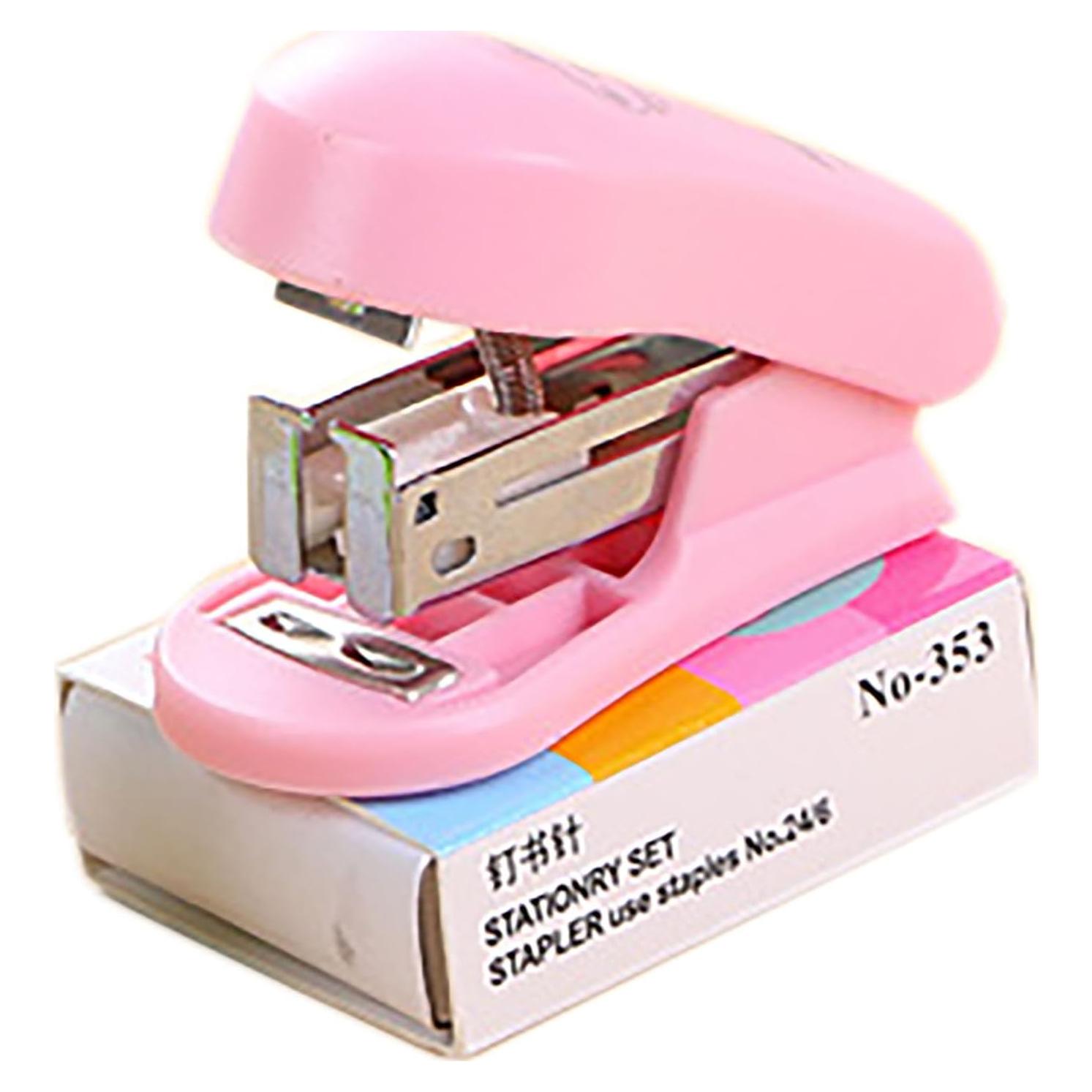 Grapadora de Escritorio YIKANGHENG Rosa con Quitagrapas