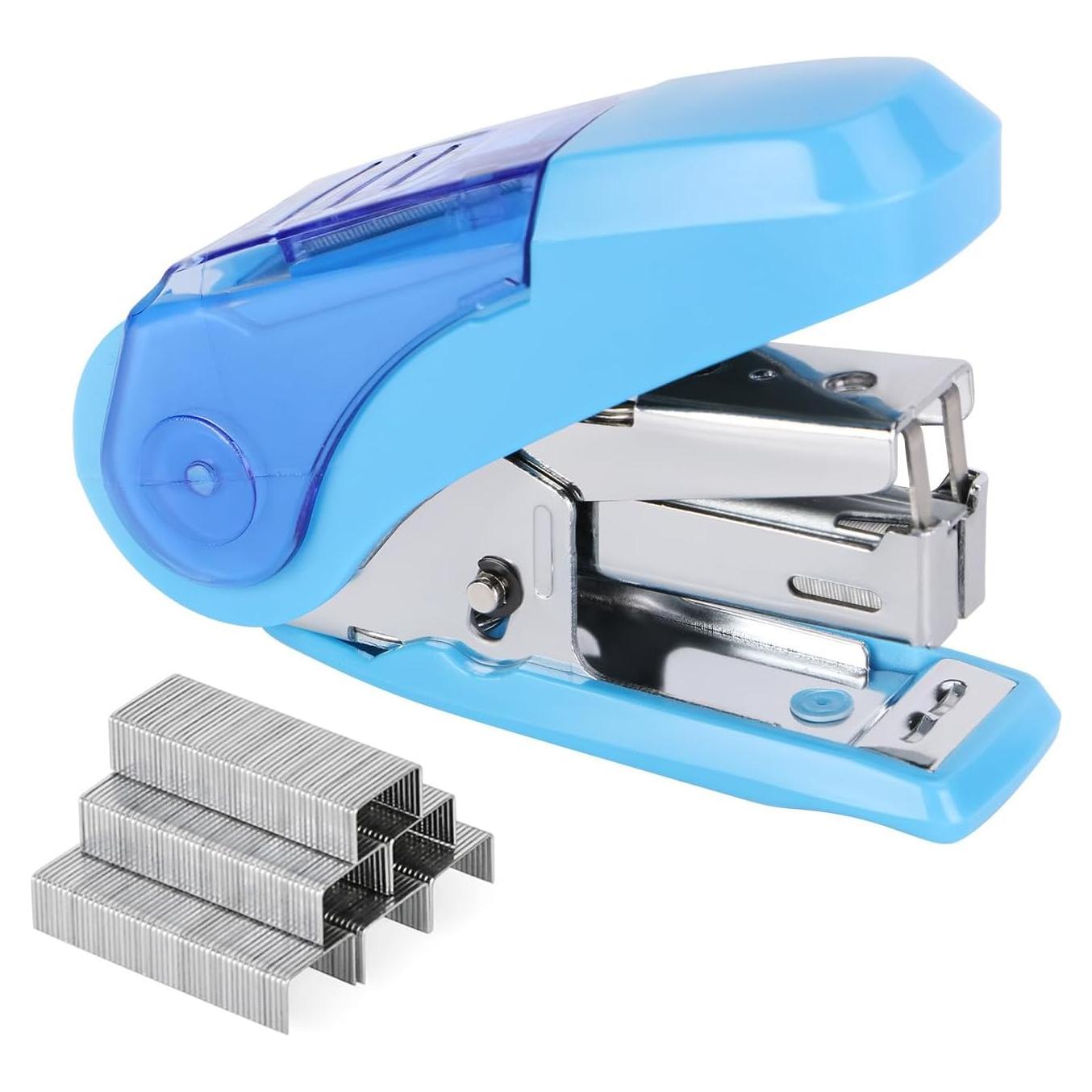 Grapadora Mini Eagle TYSS010 Azul, Capacidad 20 Hojas, 1000 Grapas