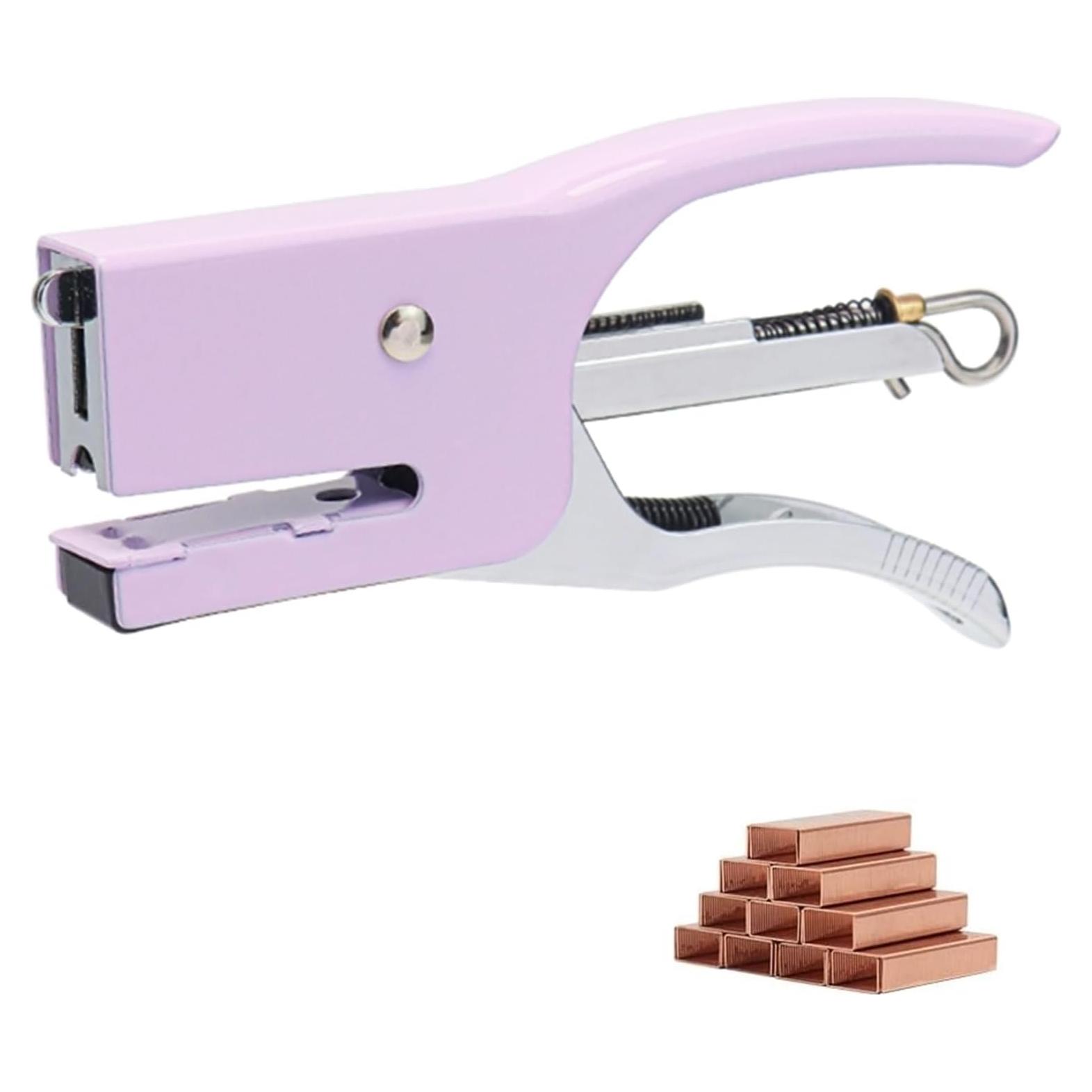 Grapadora de Pinzas Morada XiowDow con 1000 Grapas No.10