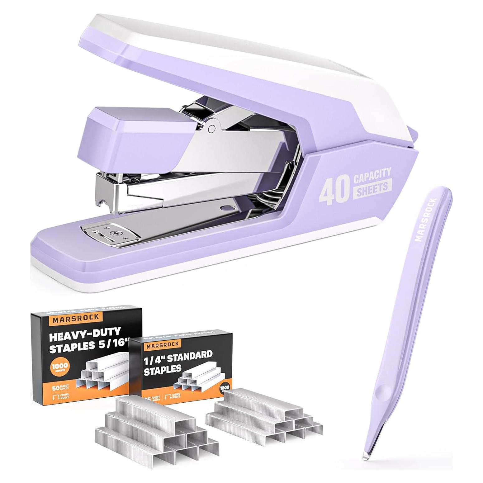 Grapadora Sin Esfuerzo Marsrock Morado 40-50 Hojas Ergonomica