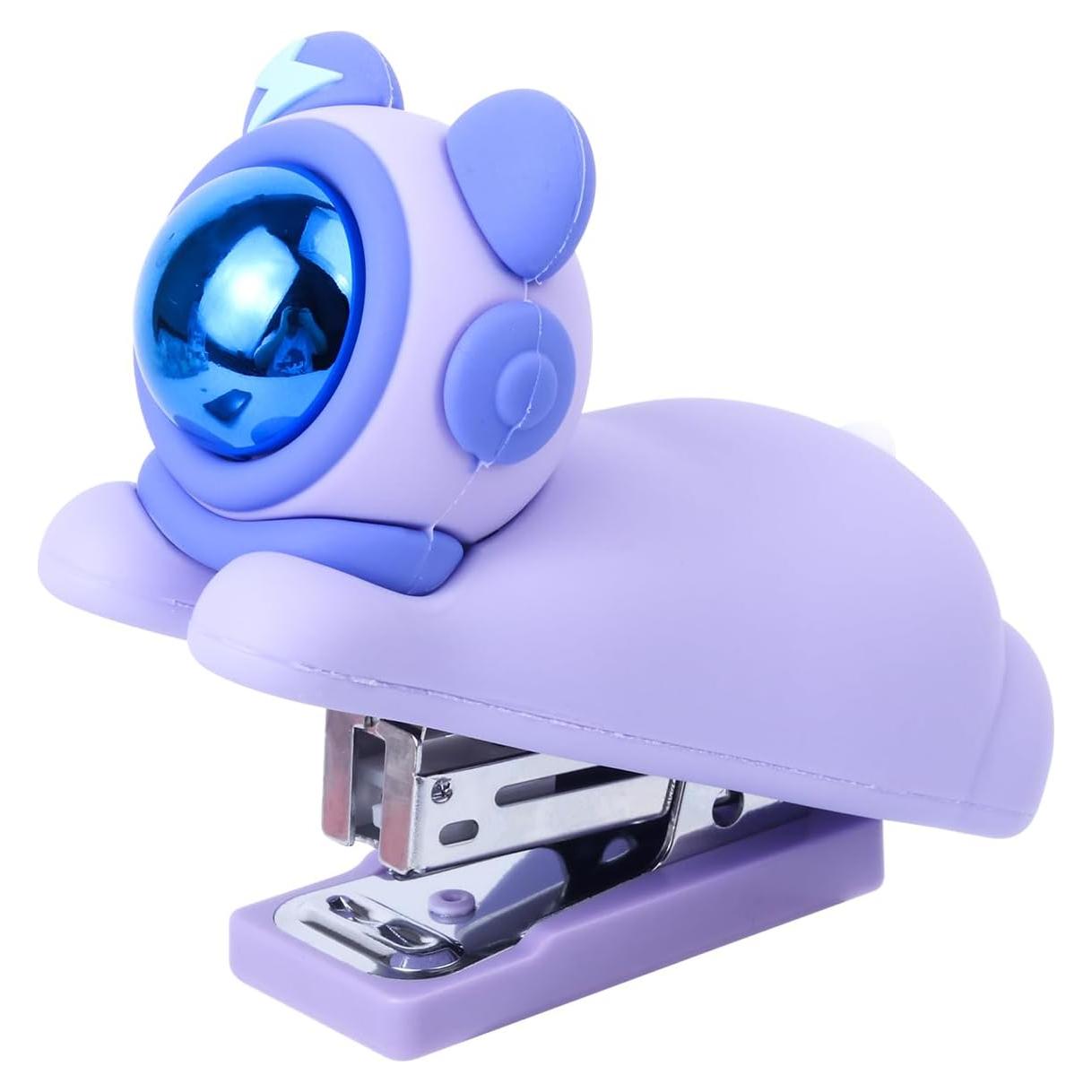 Grapadora de Silicona Honagu Púrpura, 20 Hojas, Diseño Caricatura