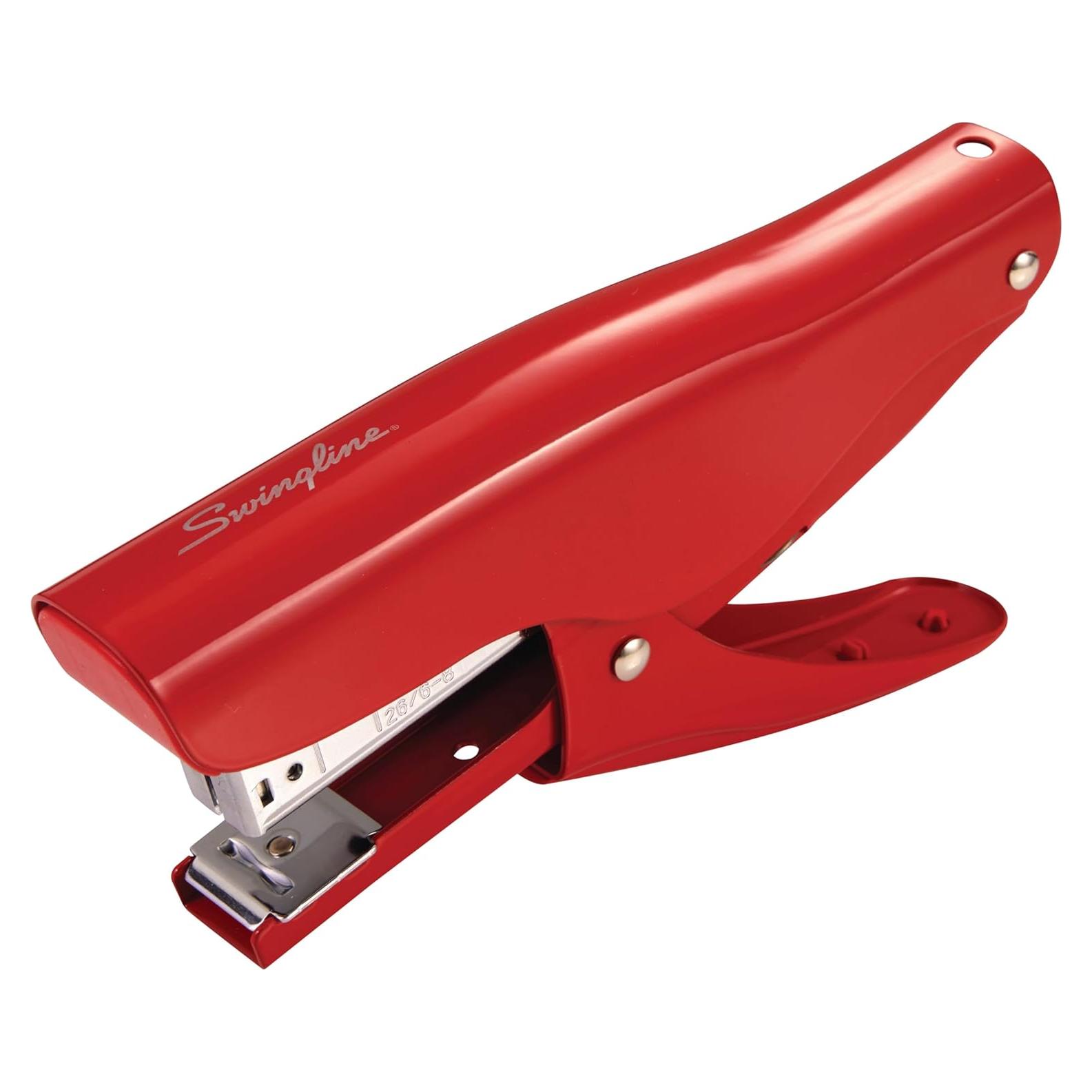 Grapadora de Mano Swingline Rojo Río Metal 25 Hojas Sin Atascos