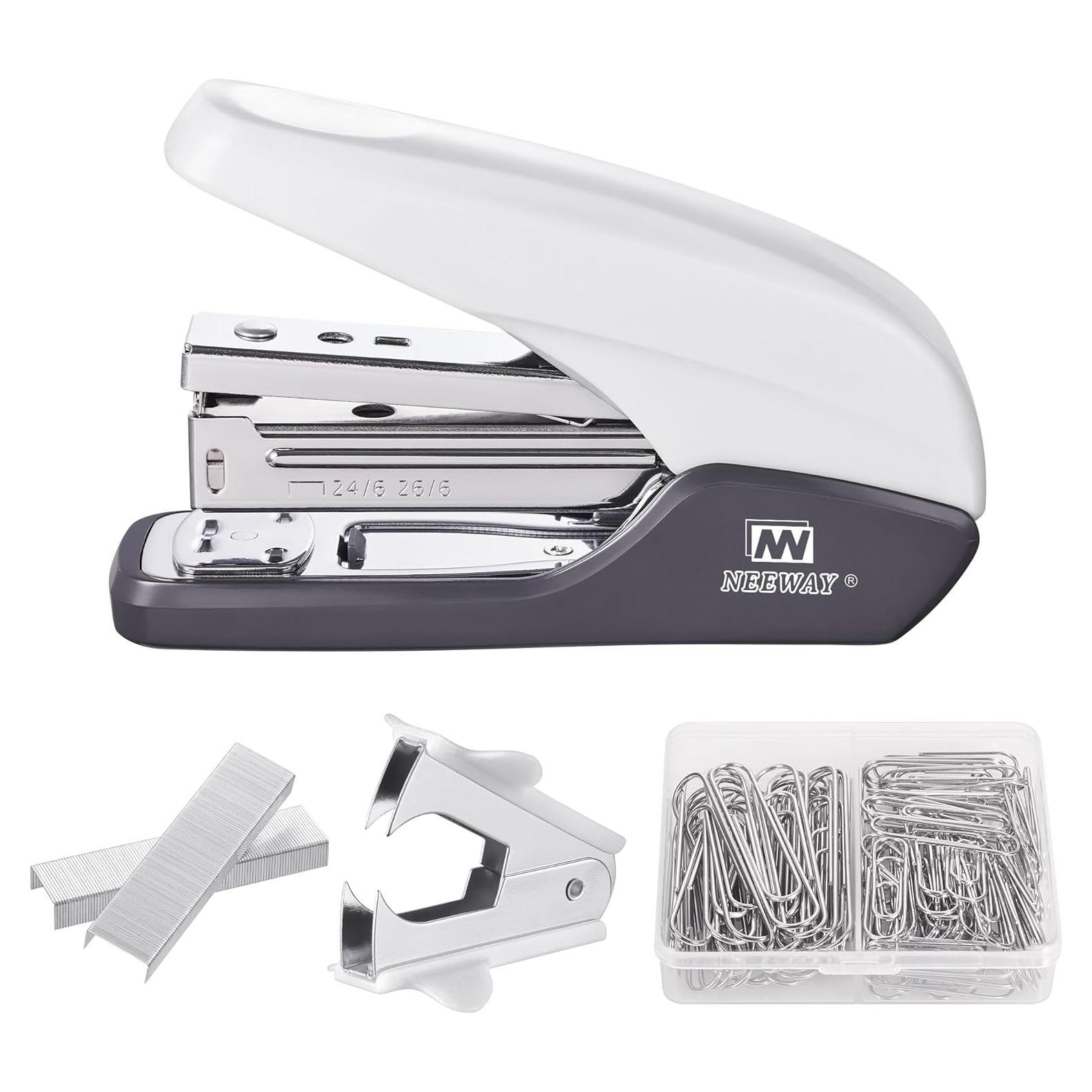 Grapadora NEEWAY Sin Esfuerzo 25 Hojas Blanca + 1000 Grapas