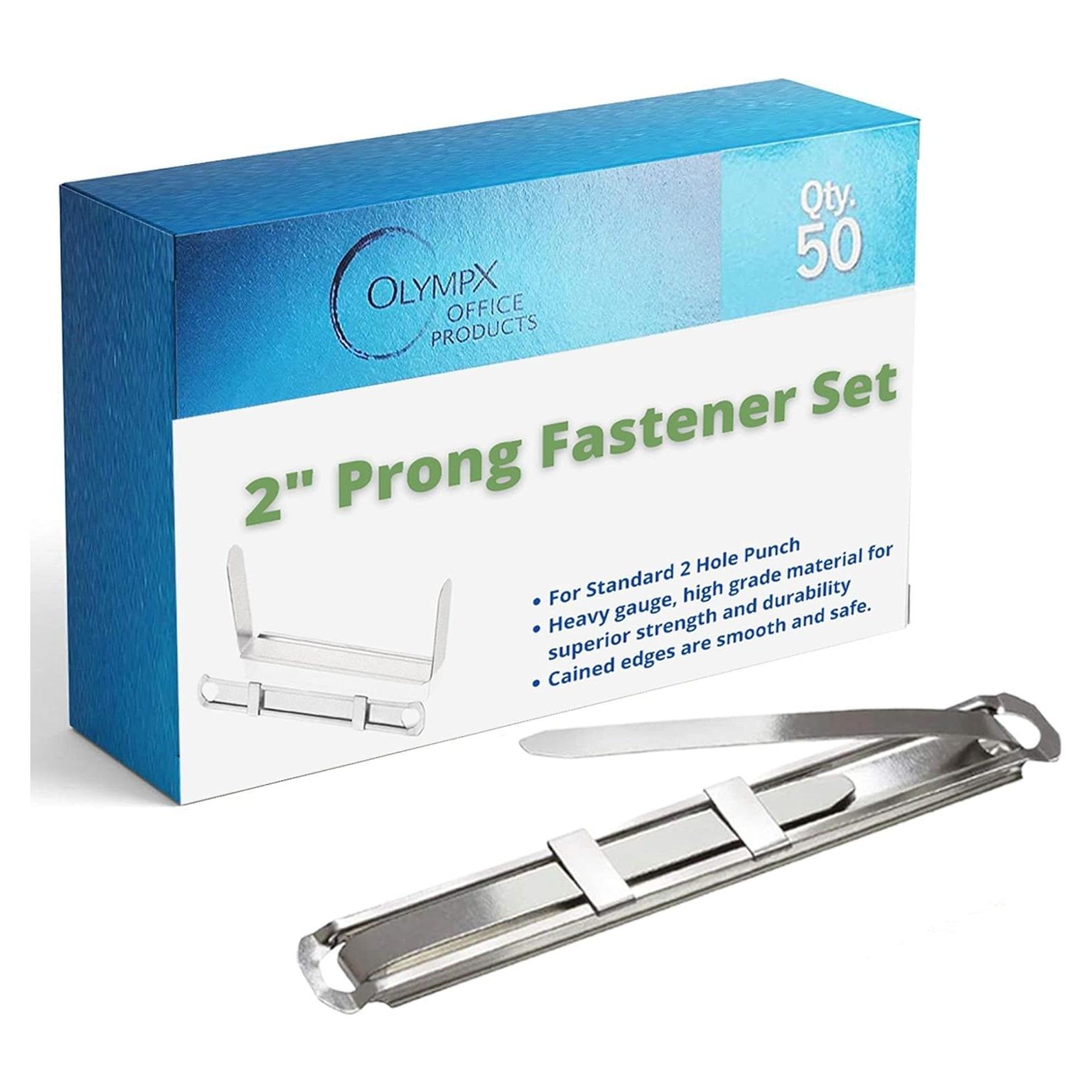 Sujetadores de Papel Metal Olympx 50 Pcs 5.08 cm Capacidad