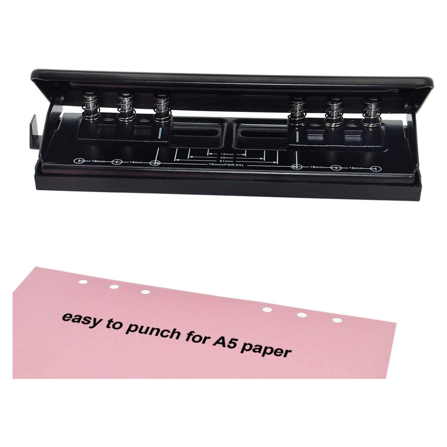 Perforadora Ajustable WORKLION 6 Agujeros A5 - 19.3 cm