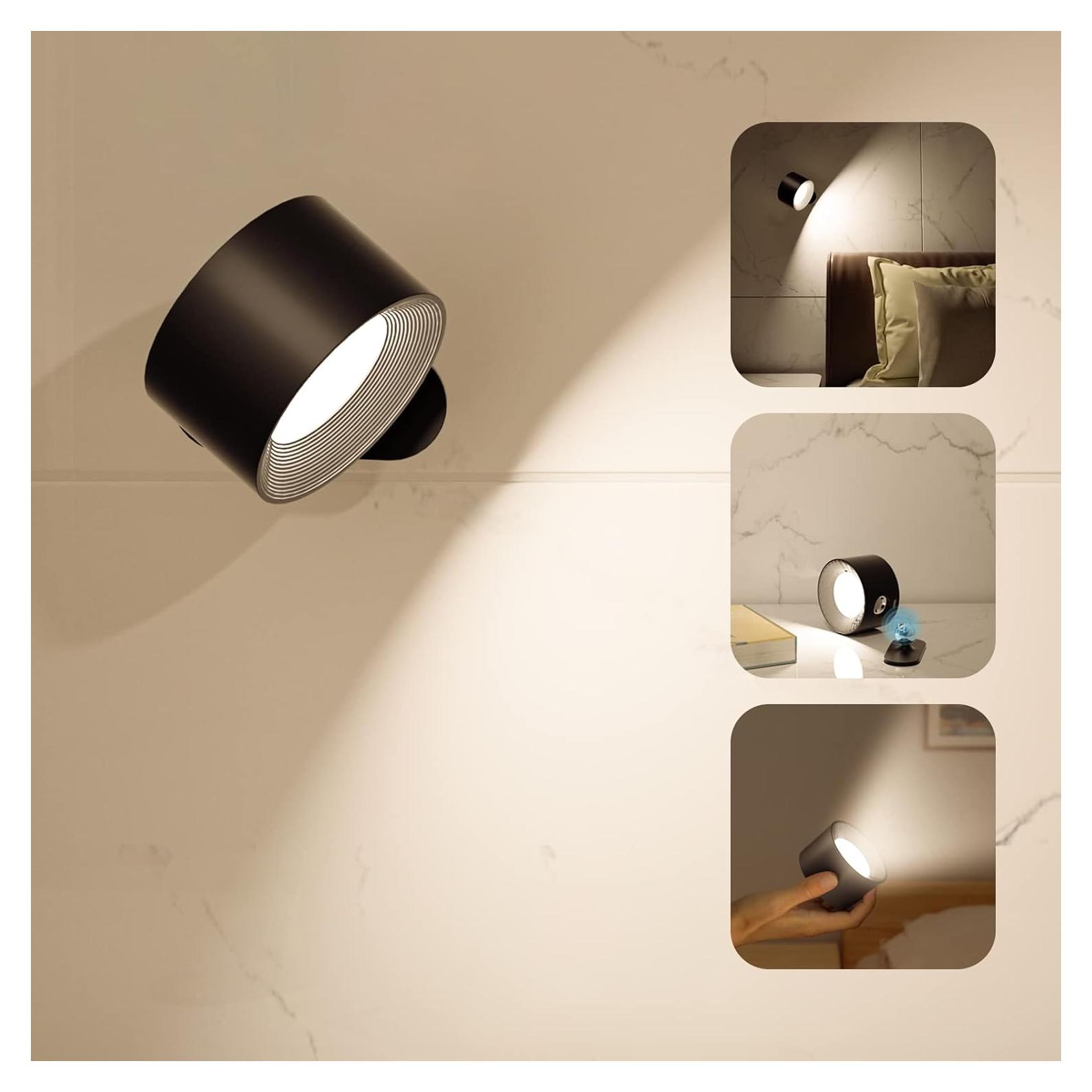 Aplique de Pared LED Deyagoo con Batería Recargable 3 Brillos