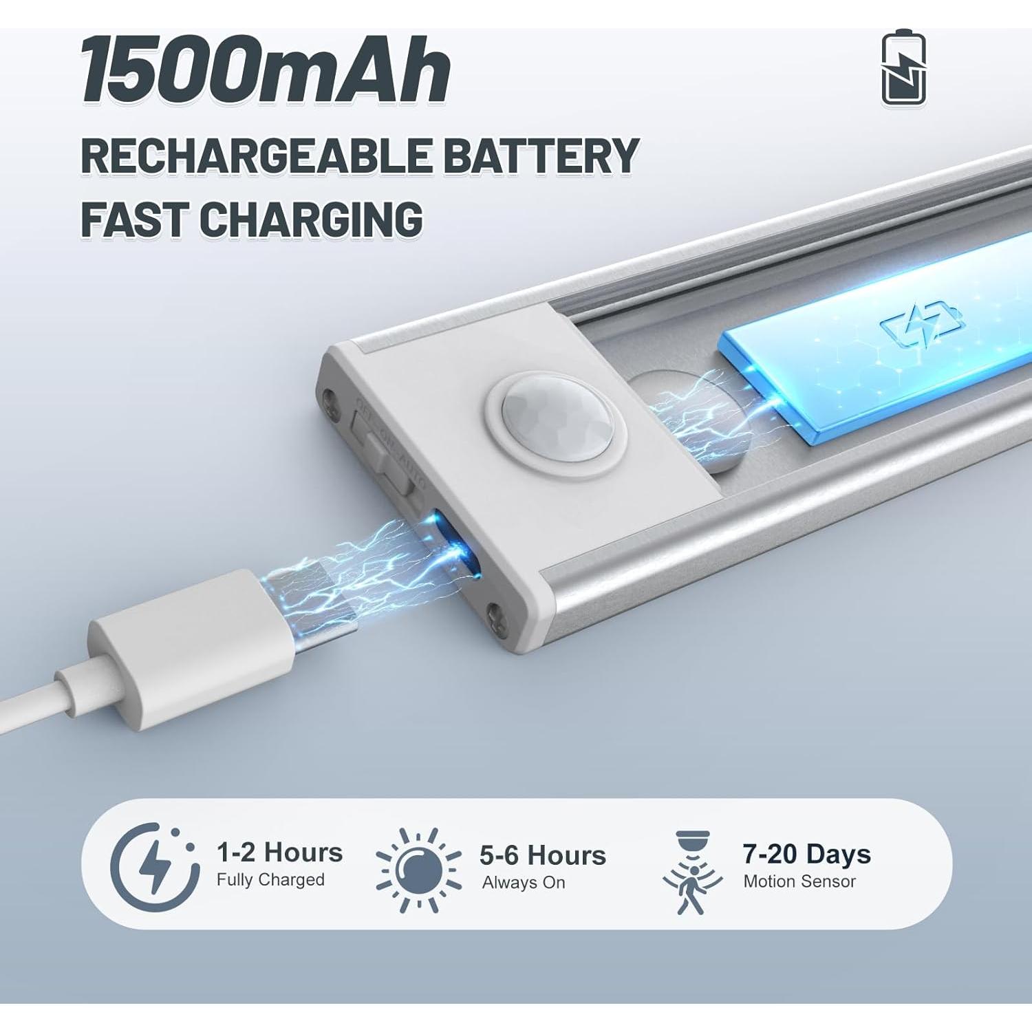 Paquete de 6 luces LED bajo gabinete AVEVA con sensor de movimiento