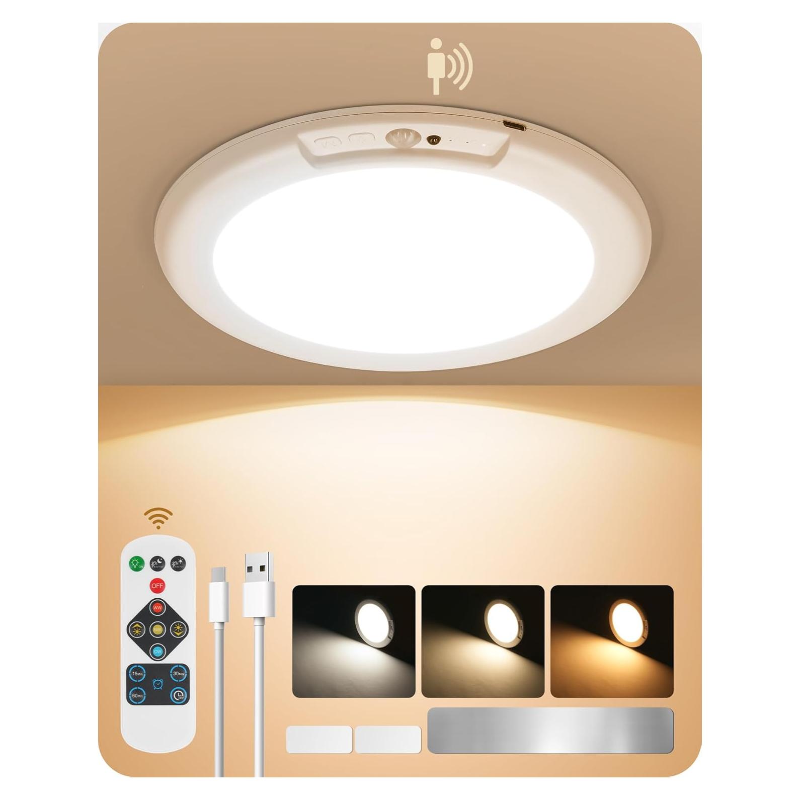 Luz de Techo Inalámbrica GOEBLESON con Sensor de Movimiento LED