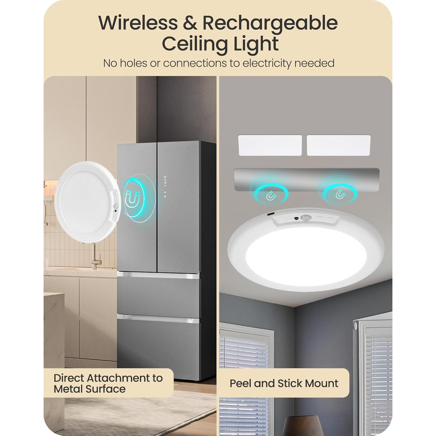 Luz de Techo Inalámbrica GOEBLESON con Sensor de Movimiento LED