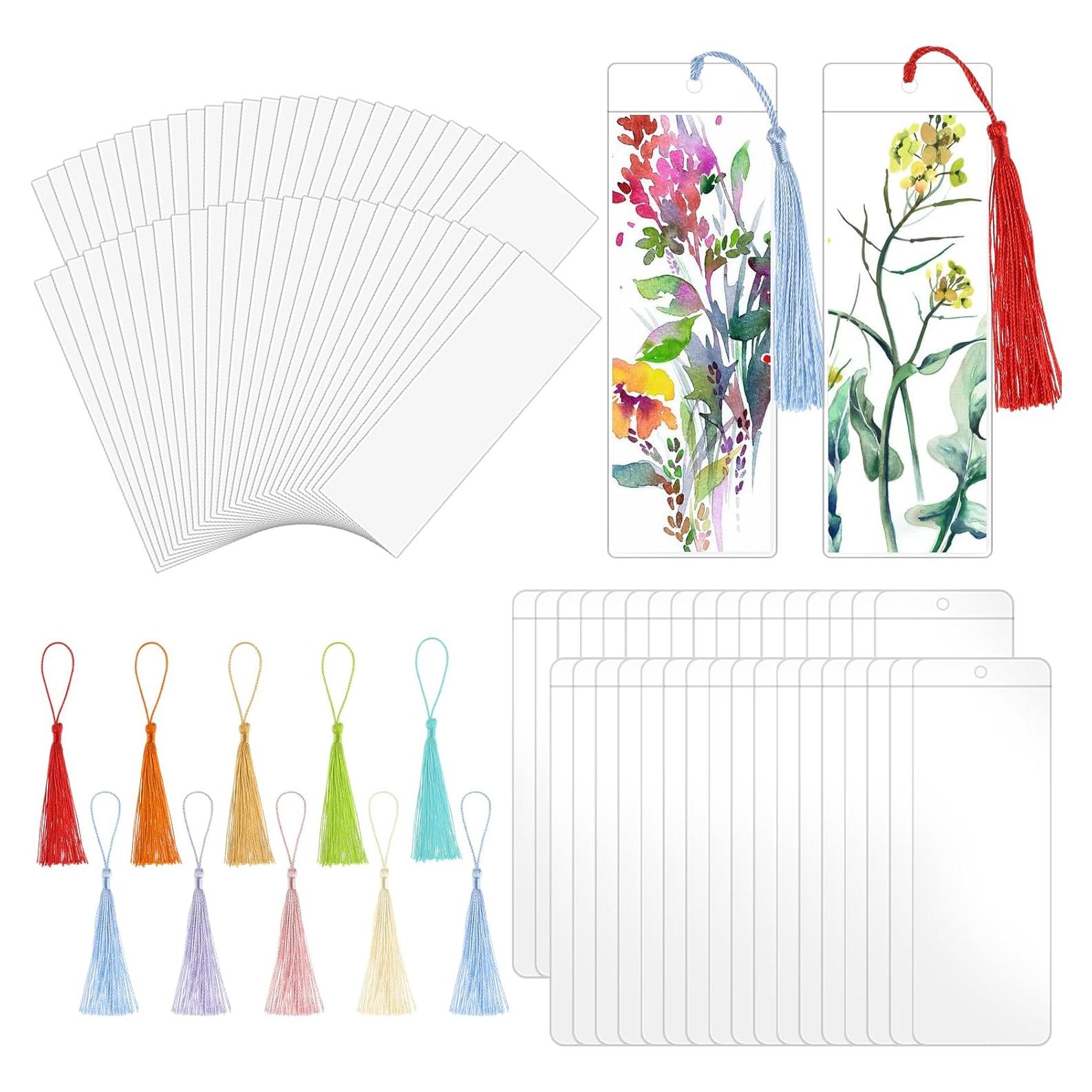 60 Marcadores de Papel Kraft DIY con Fundas y Borlas WSICSE