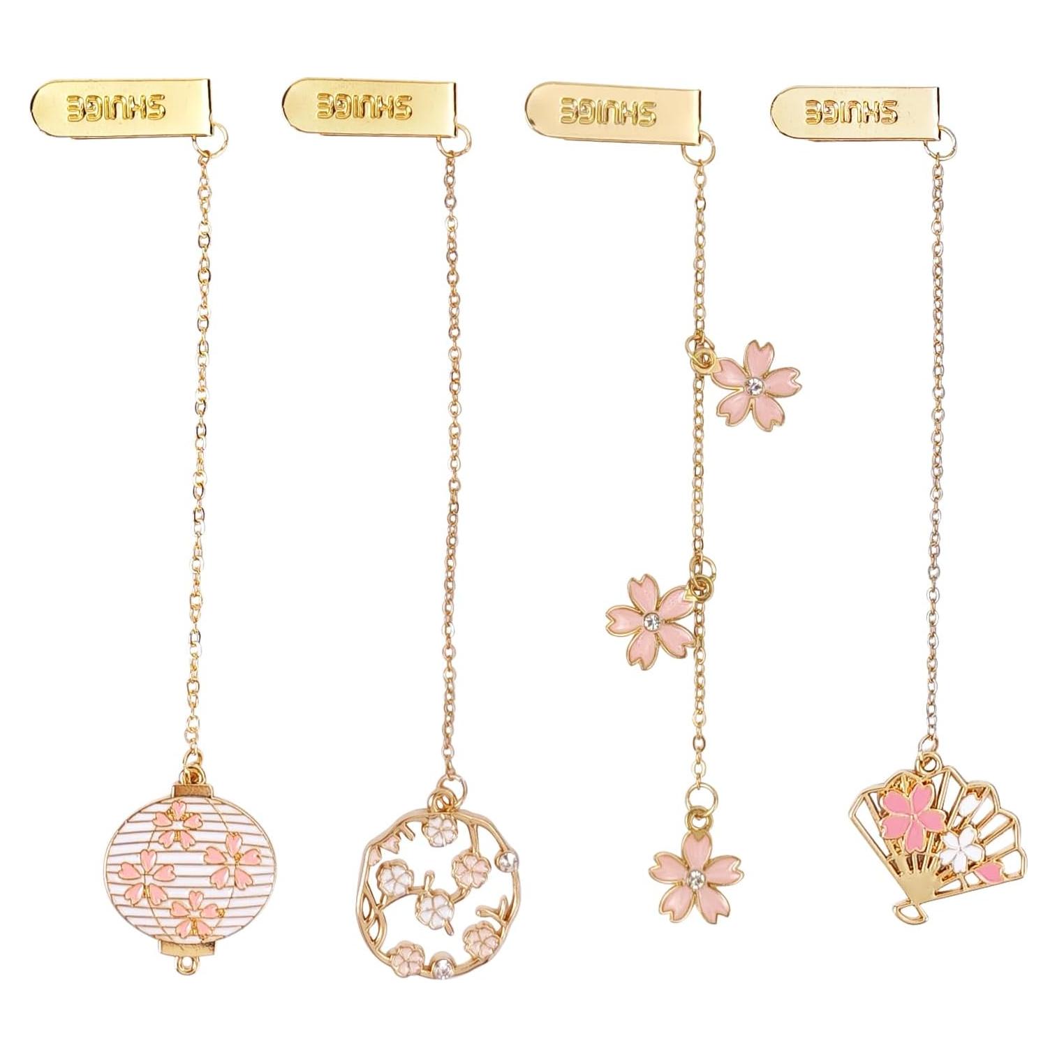 Juego de 4 Marcadores de Metal HFZRZFH - Diseño Floral